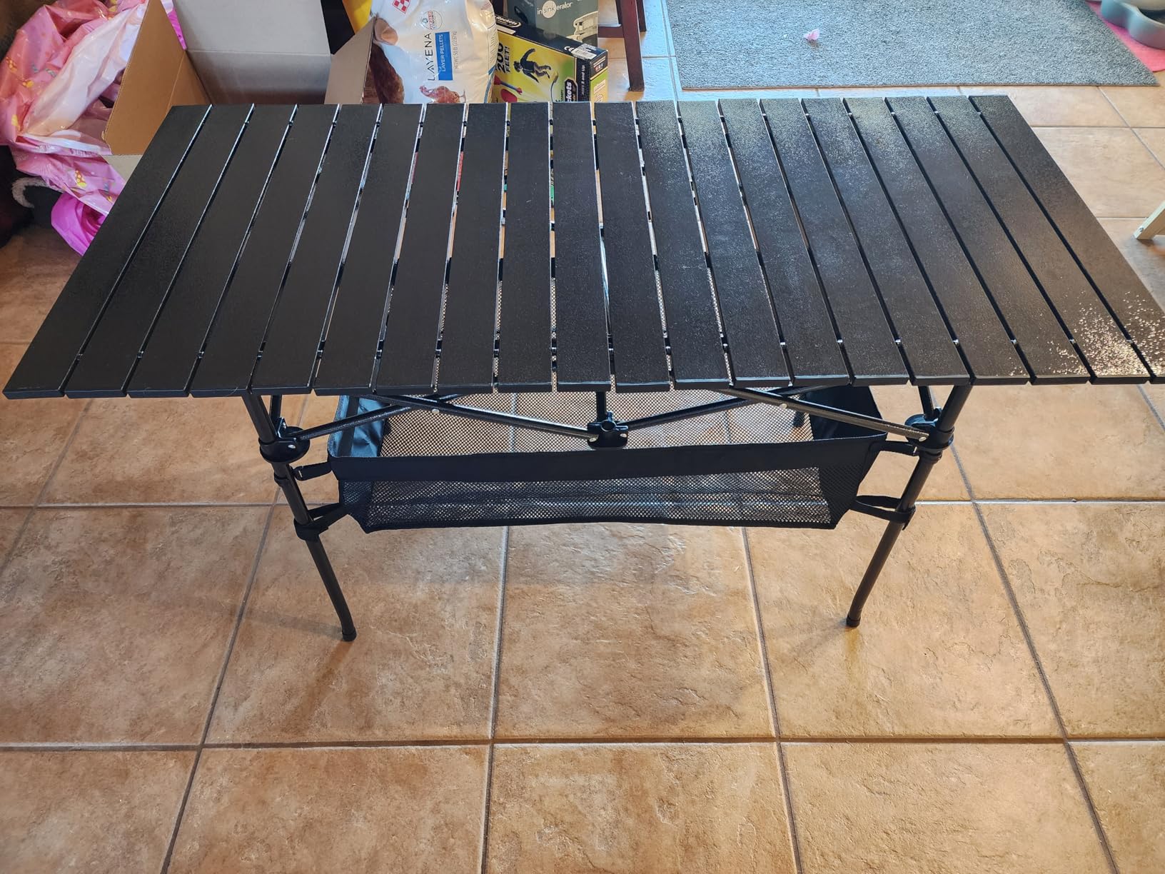 WUROMISE Lightweight Aluminum Folding Camping Table (47 x 21.65 x 26.7), Portable Roll-Up Design for Outdoor, Camping, Beach, BBQ, Patio, and Picnic, Durable & Waterproof with Carrying Bag customer photo 2