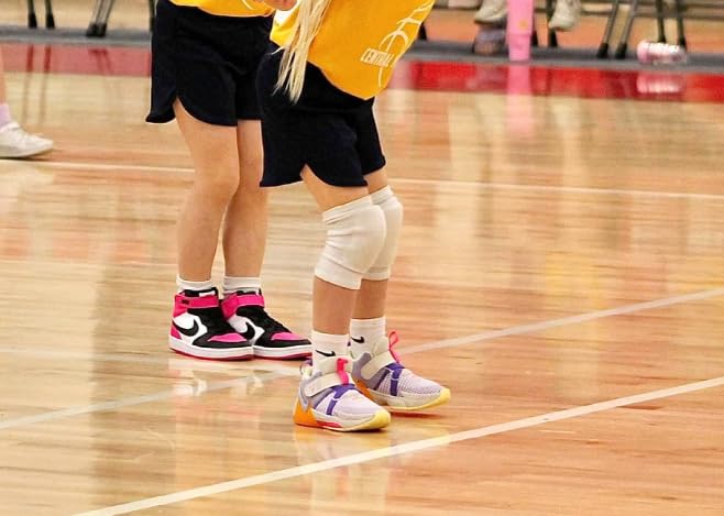 JUMISEE Kids Knee Pad, Anti-Slip Padded Sponge Knee Brace Breathable Flexible Elastic Knee Support for Football Volleyball Dance Skating Basketball Sports customer photo 1