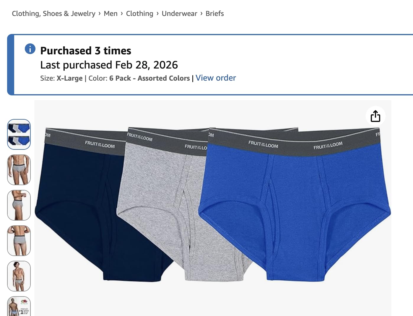 Fruit of the Loom Men's Underwear Briefs, Tag Free & Moisture Wicking customer photo 2
