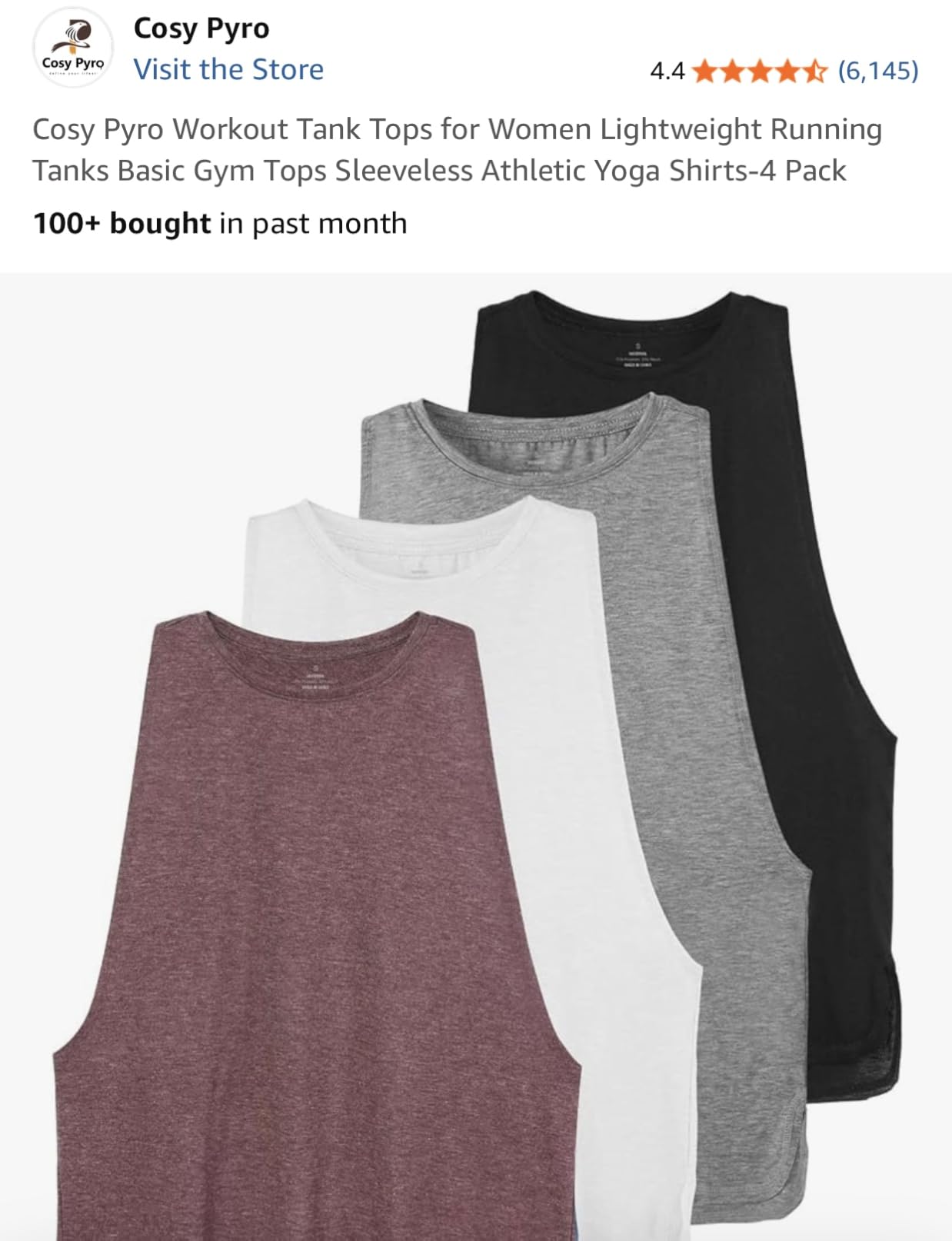 Workout Tank Tops for Women Lightweight Running Tanks Basic Gym Tops Sleeveless Athletic Yoga Shirts-4 Pack customer photo 1