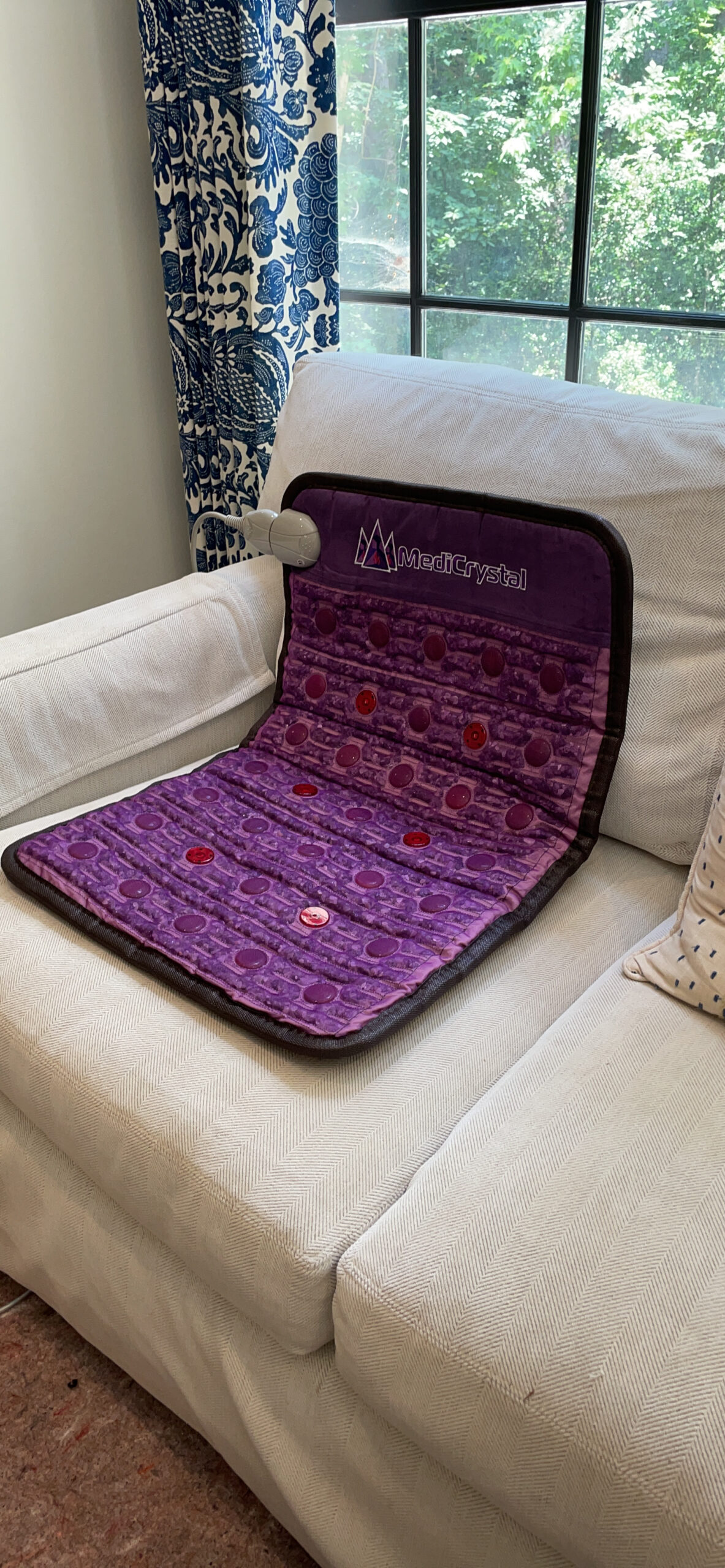 MediCrystal Far Infrared Amethyst Mat - Natural Agates + Photon Red Lights - FDA Registered Manufacturer - Negative Ion - FIR Heating Pad (Midsize 60