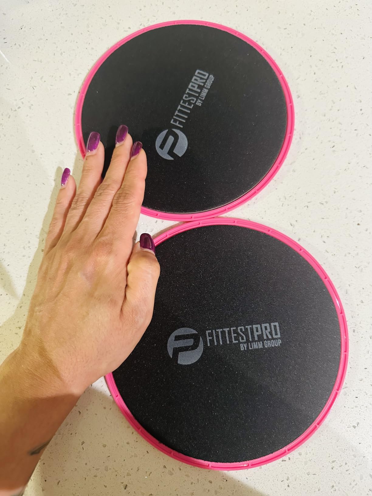 Limm Core Sliders for Working Out - Exercise Sliders Fitness, Stability, Ab, Legs & Full Body (Set of 2) - Bonus Carry Bag & Workout Ebook customer photo 1