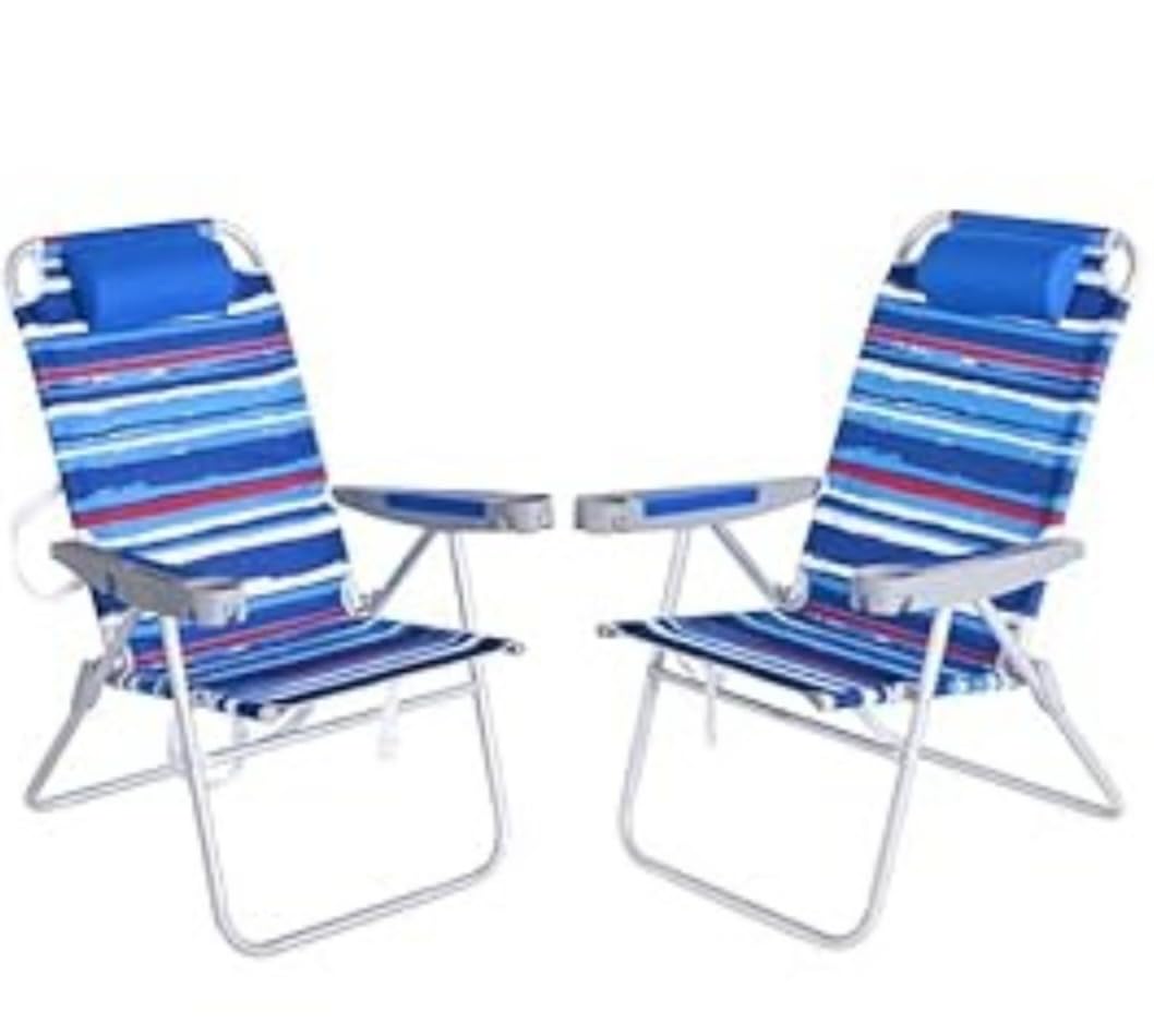 SUNNYFEEL Oversized Tall Folding Beach Chair Lightweight, 17