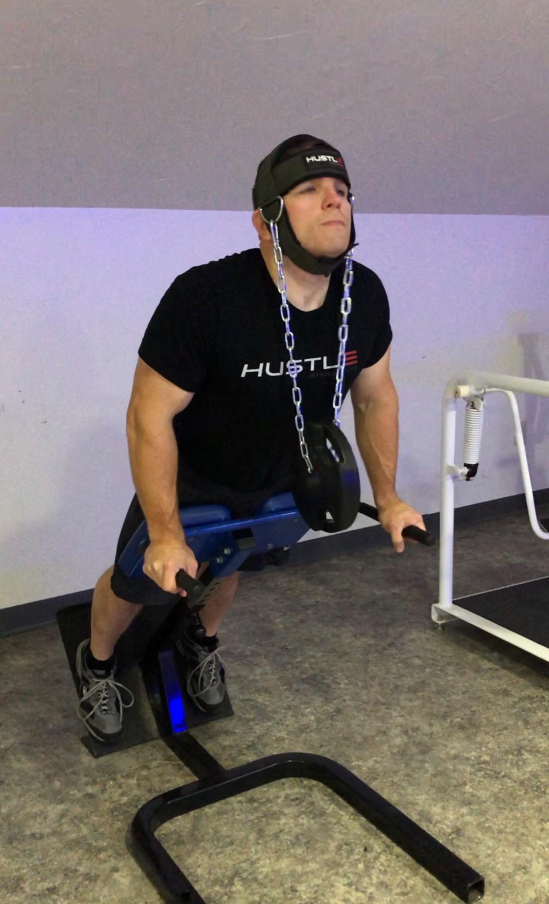 Hustle Athletics Neck Harness for Weight Training - Ultra Durable and Comfy Neck Exerciser for The Ultimate Neck Training - Build a Strong Neck - Neck Weight Lifting Harness customer photo 1