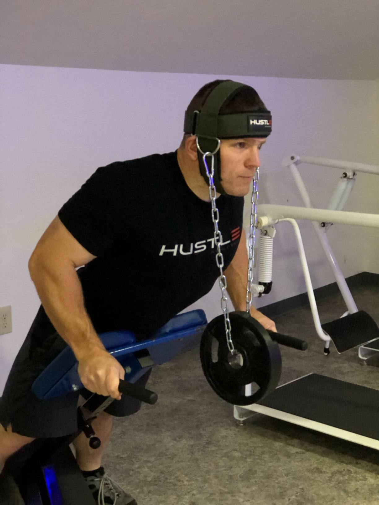 Hustle Athletics Neck Harness for Weight Training - Ultra Durable and Comfy Neck Exerciser for The Ultimate Neck Training - Build a Strong Neck - Neck Weight Lifting Harness customer photo 2