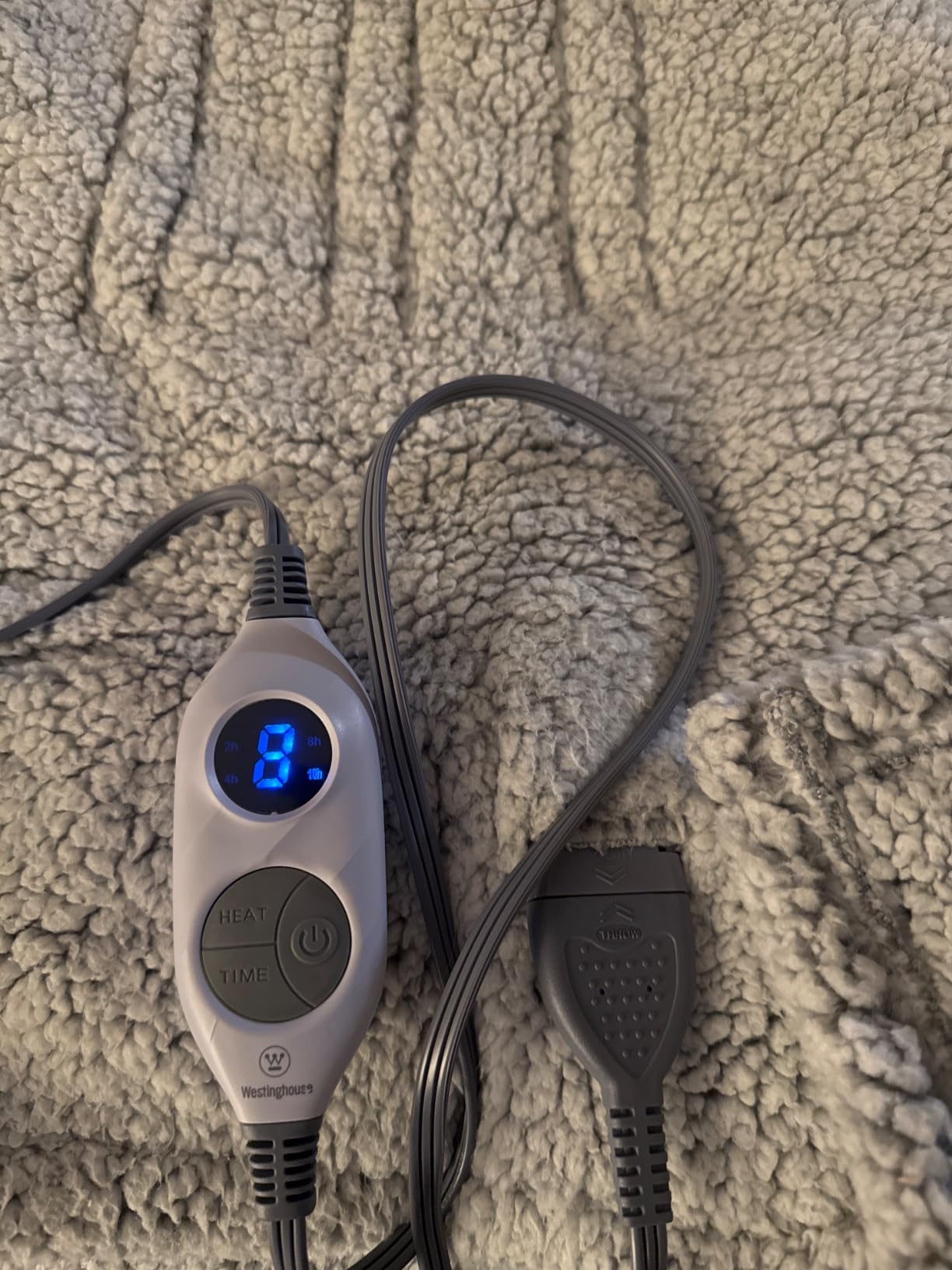 Westinghouse Electric Blanket Throw Size, Soft Plush Sherpa Heated Blanket with 6 Heating Levels & 2-10 Hours Auto-Off, Machine Washable, 50x60 inches, Grey customer photo 2