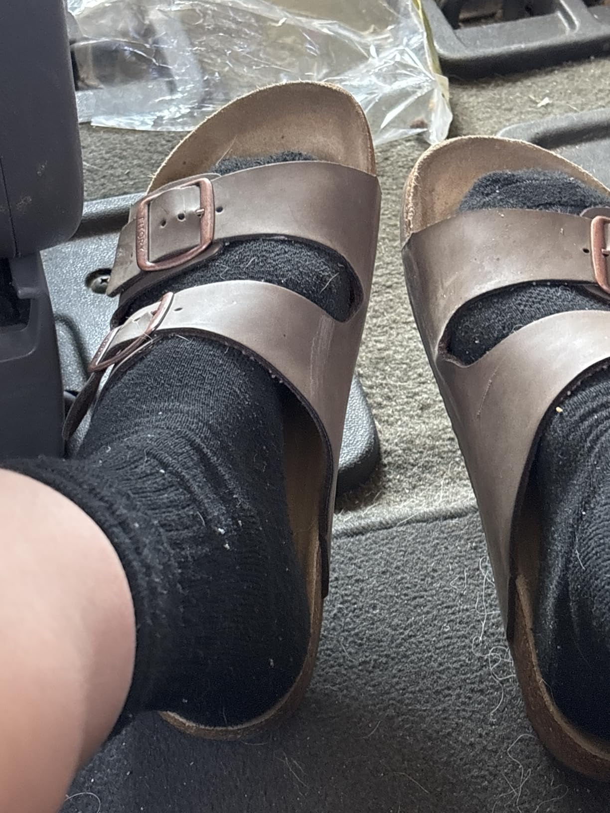 Mens Sandals, Arch Support Slides with Adjustable Buckle Straps and Cork Footbed Size 7-14.5 customer photo 2