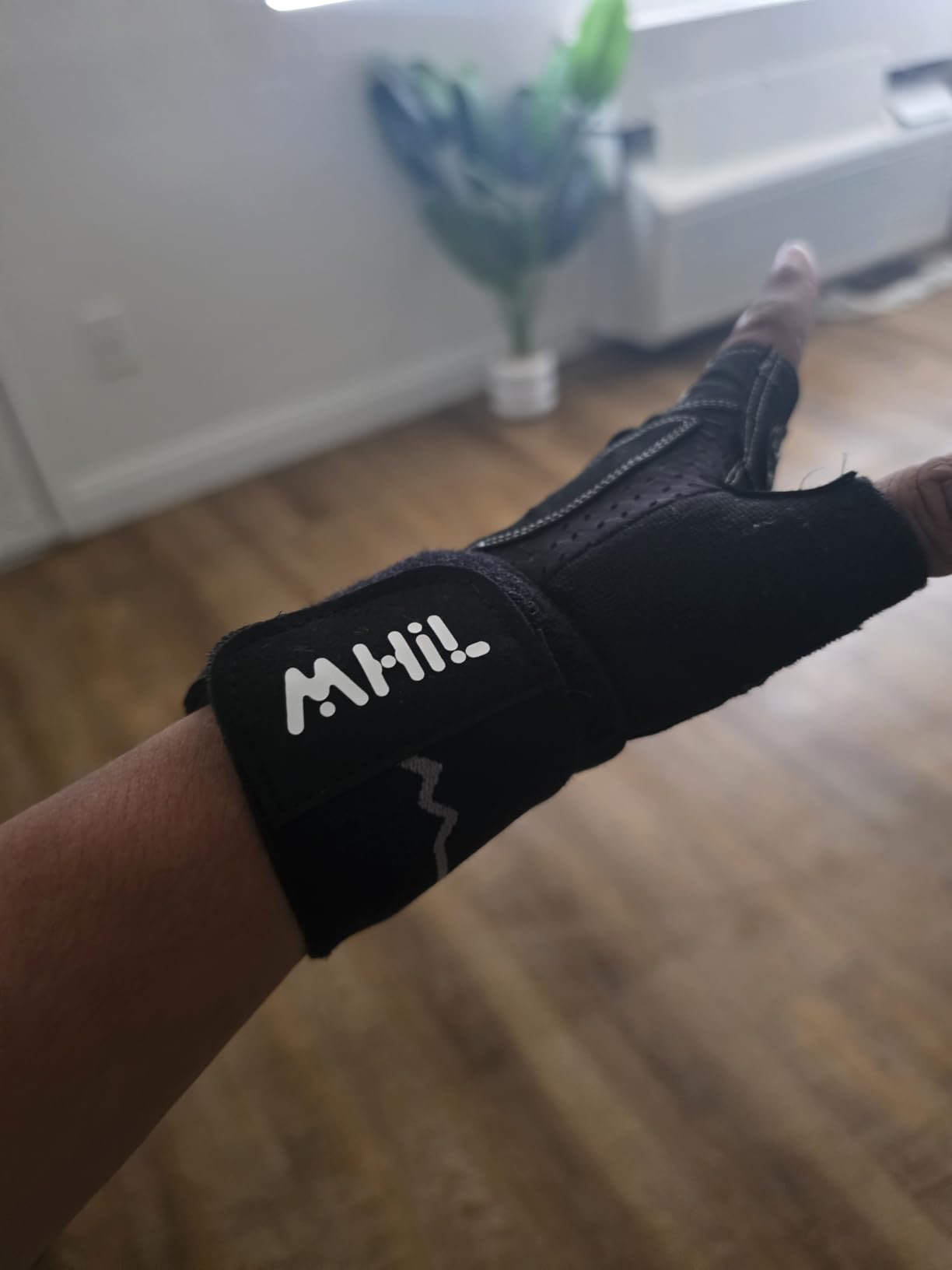 MhIL Workout Gloves for Men - Comfortable Gym Gloves for Men with Enhanced Grip for Safety and Hand Protection - Weight Lifting Protection with Wrist Wraps Support for Performance Boost and Style customer photo 2