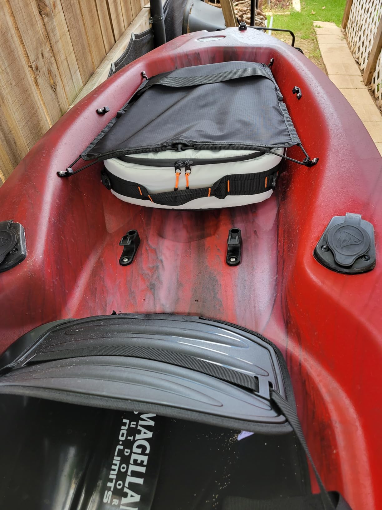 Pelican ExoChill - Soft Cooler Bag - Fit in Most Tank Wells - Removable Shoulder Strap and Handles On Each Side - More Storage Compartement - Black/Grey customer photo 2