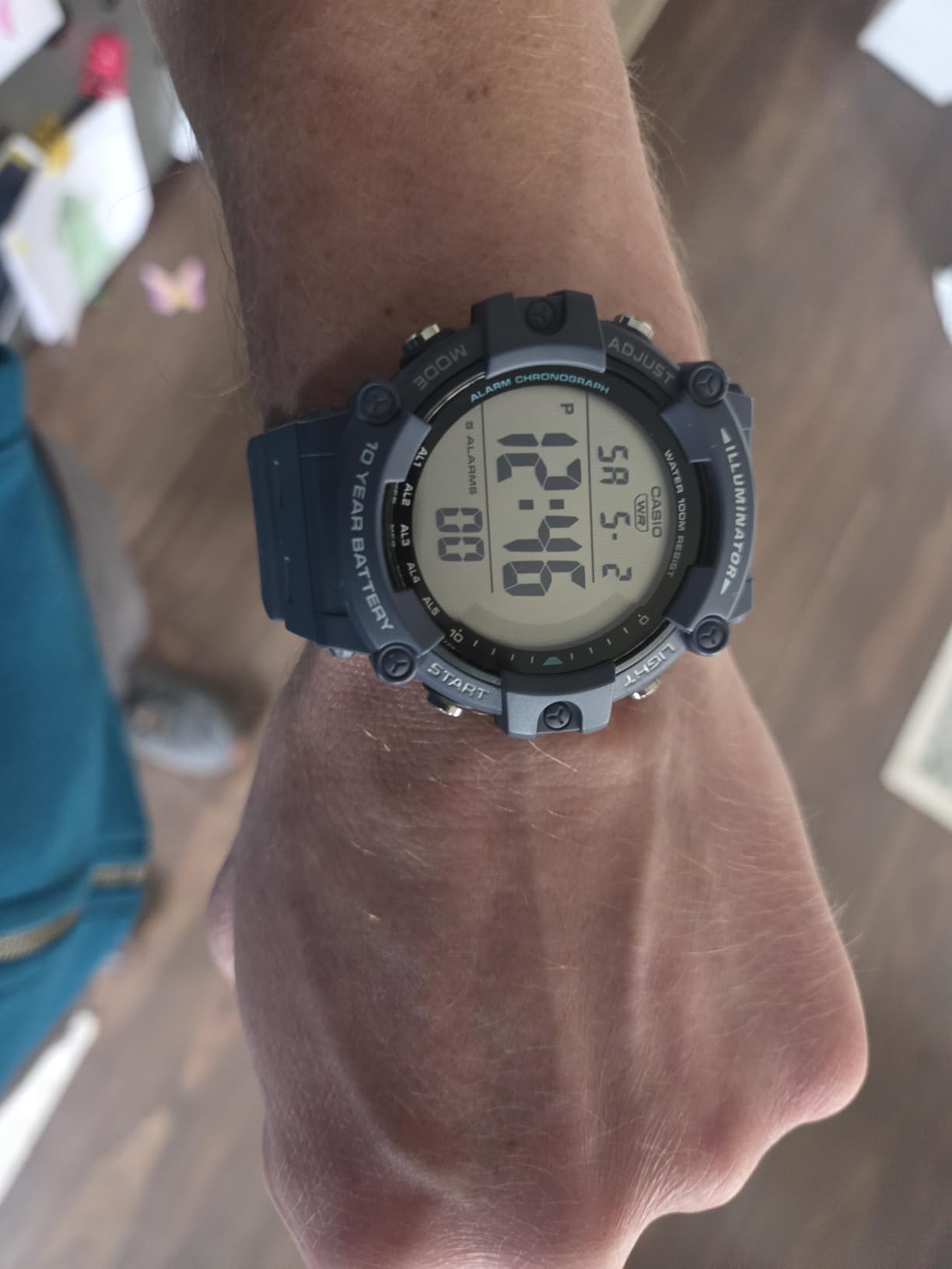 Casio Illuminator AE1500WH Series, 10-Year Battery, LED Backlight, 5-Alarms, 1/100 Sec Stopwatch, Men's Digital Watch customer photo 2