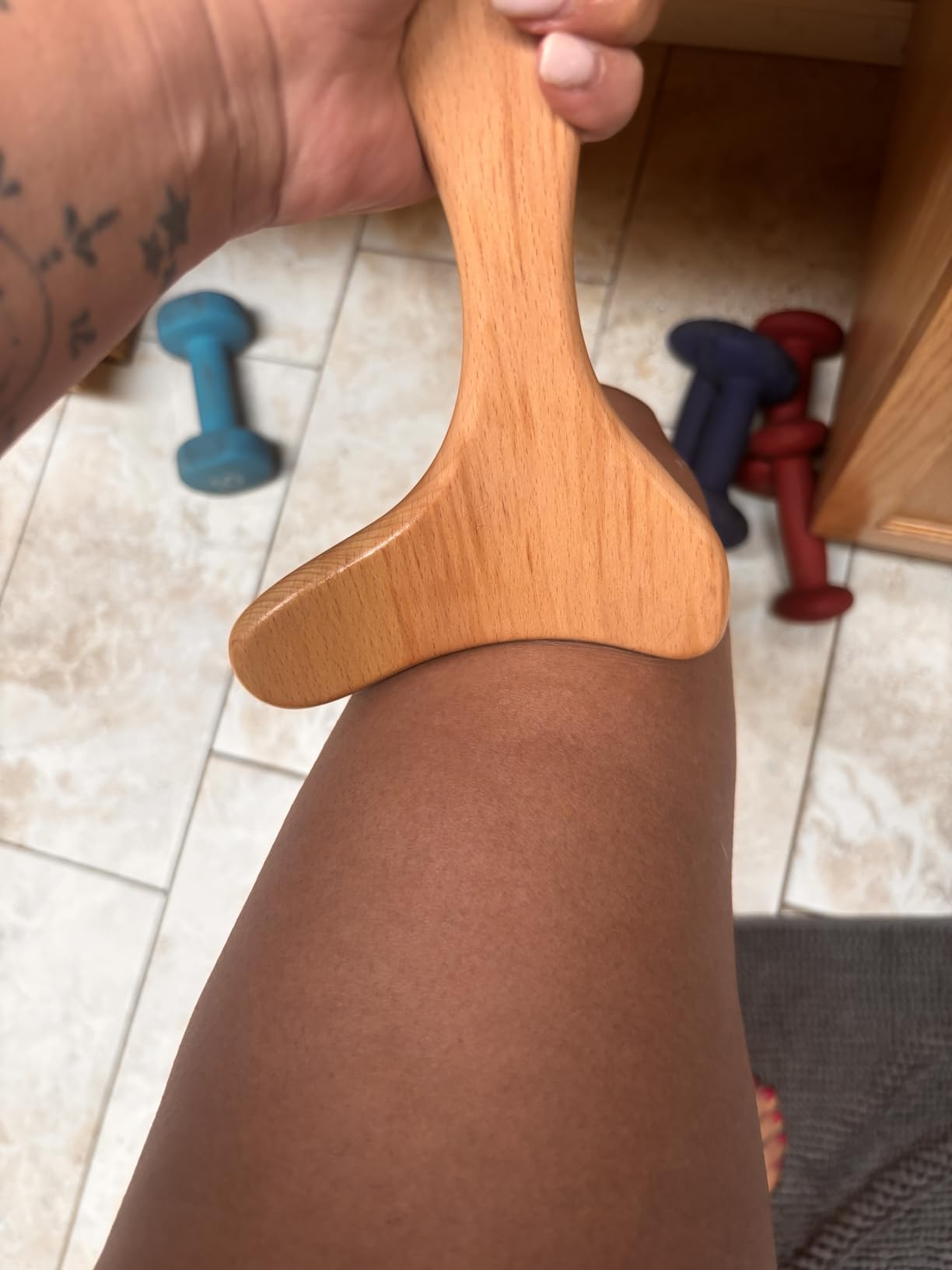 Komogir Wood Therapy Massage Tool Wooden Lymphatic Drainage Massager Body Sculpting Tools for Maderoterapia, Gua Sha, Muscle Release - 11 * 6inches customer photo 2