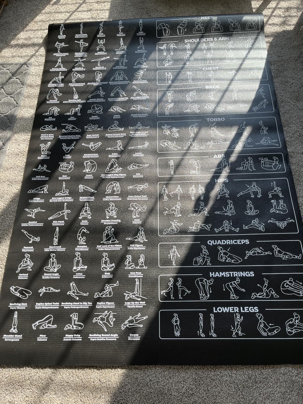 Extra-Large Instructional Yoga Mat with Poses Printed On It - 3X Bigger & 2X Wider than Regular Workout Mats - 150 Illustrated Yoga Poses and Stretches - Wide, Non-Slip, Barefoot Exercise Mat customer photo 1