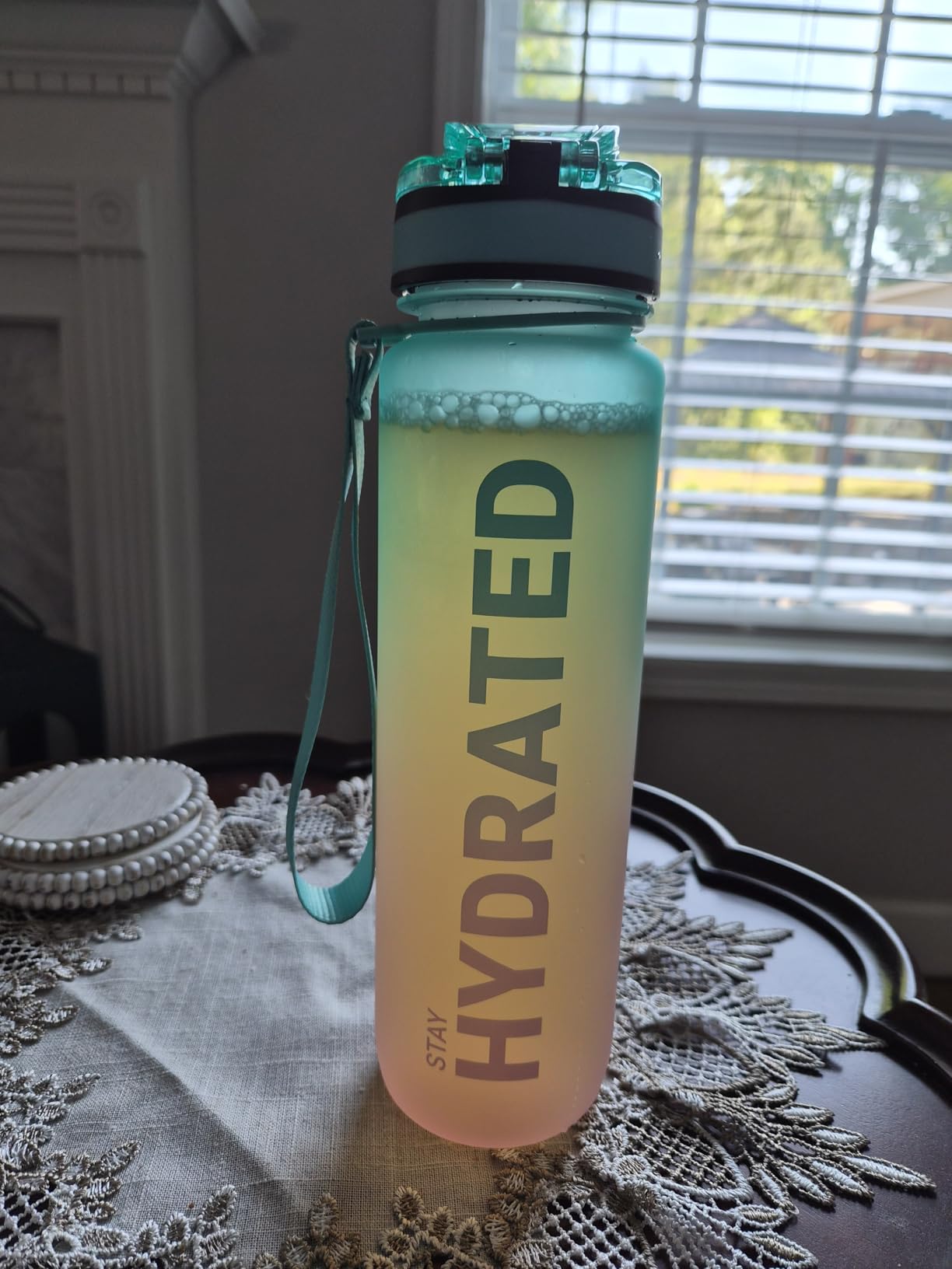 Sahara Sailor Water Bottle, 32/25/17oz Durable and Leakproof Water Bottles Motivational with Time Marker, Tritan, BPA Free, Wide Mouth with Easy Clean Brush for Gym, Travel, School, Office (1 Bottle) customer photo 1