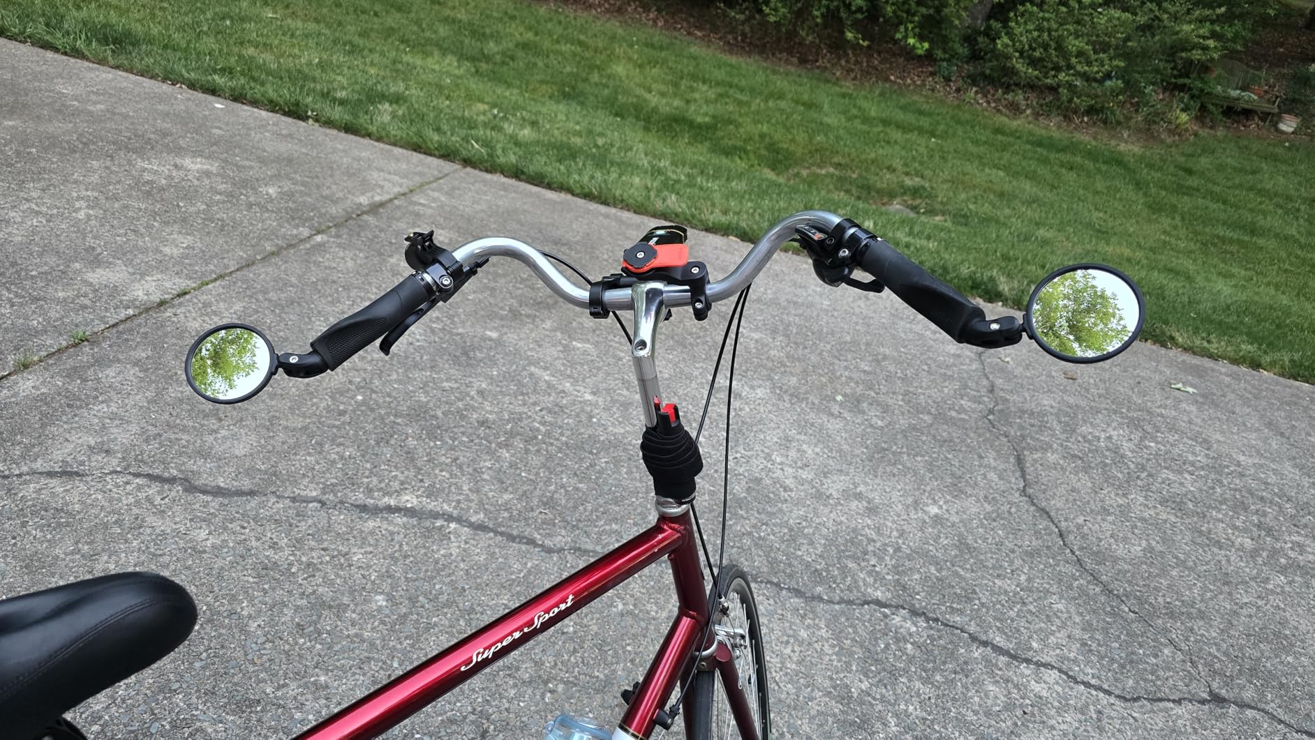 BriskMore Bike Mirrors, Bike Bar End Mirror, HD Glass Convex Lens Bicycle Rearview Mirror, Safe Cycling Rearview Mirror, Easy to Install customer photo 2