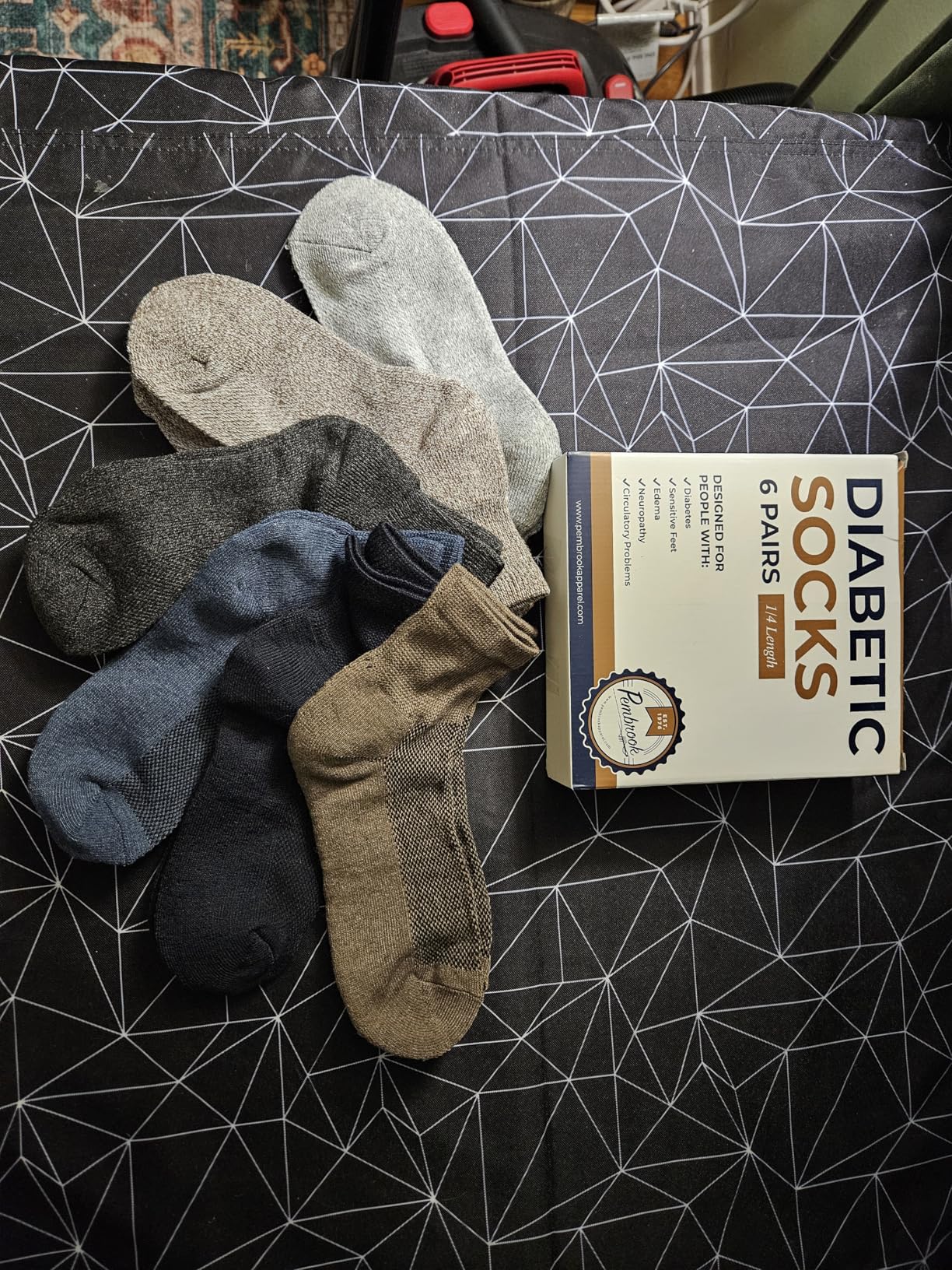 Pembrook Ankle Diabetic Socks for Women & Men | 6 Pairs | Wide Non Binding Socks Quarter Length | Edema Neuropathy Socks customer photo 2