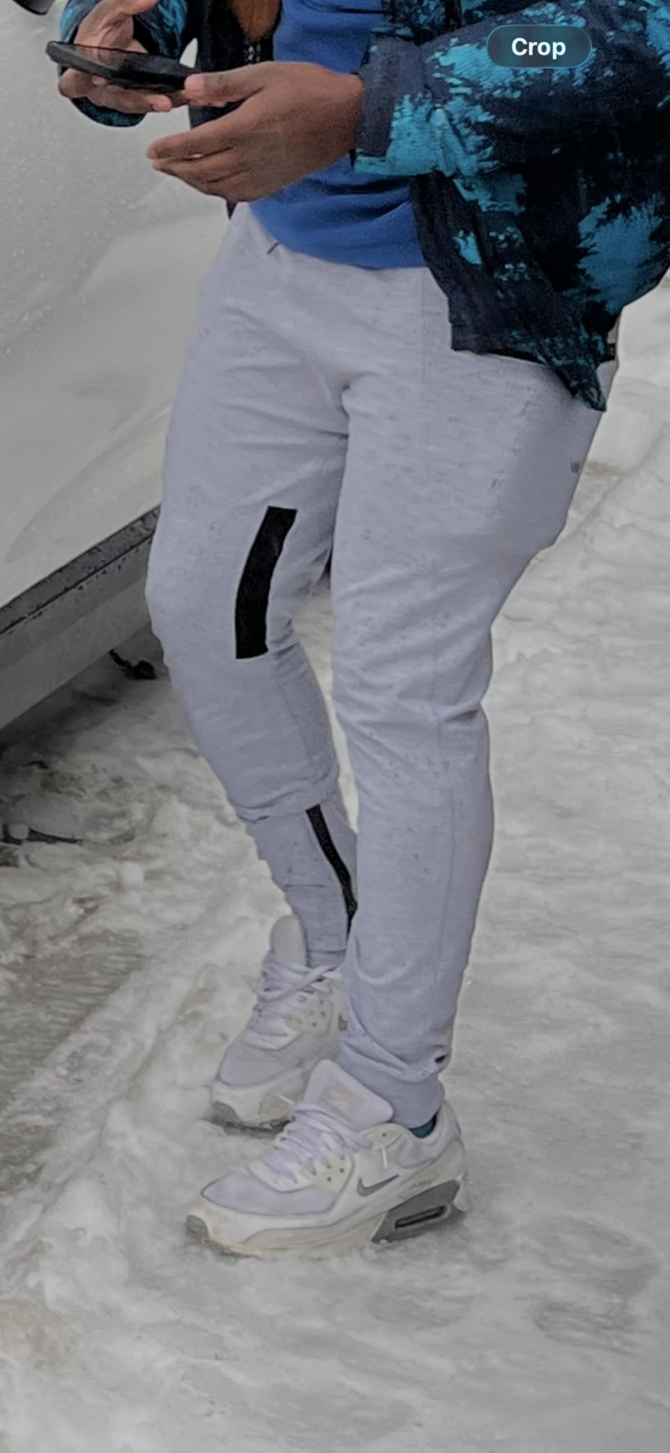 Mens Joggers Sweatpants Slim Fit Workout Training Thigh Mesh Gym Jogger Pants with Zipper Pockets customer photo 2