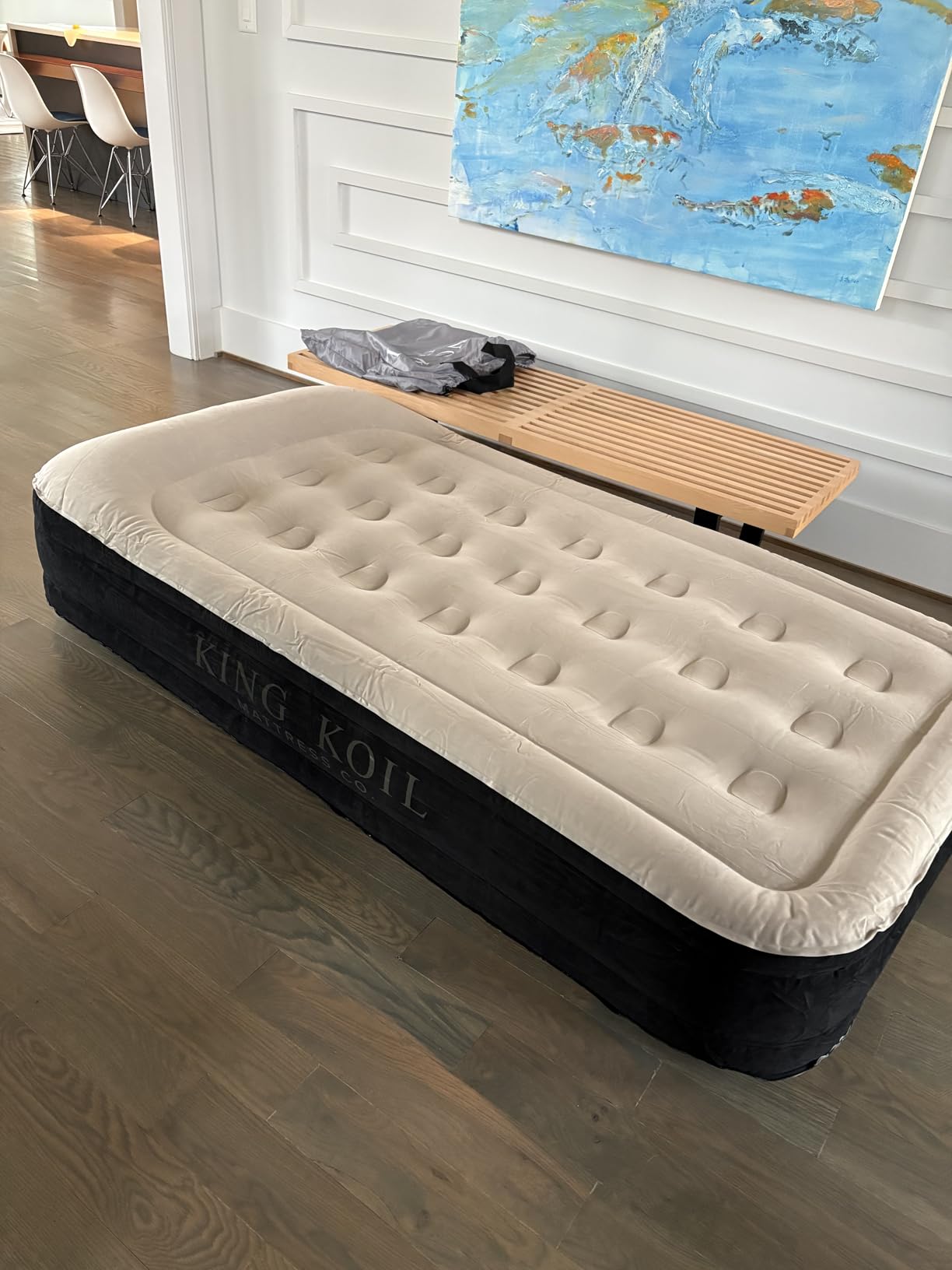 King Koil Luxury Camping Air Mattress Queen Size with Built-in Pump, Portable Travel Airbed, Waterproof Durable Inflatable Double High Blow Up Bed, 1-Year Warranty Manufacturer Warranty customer photo 1