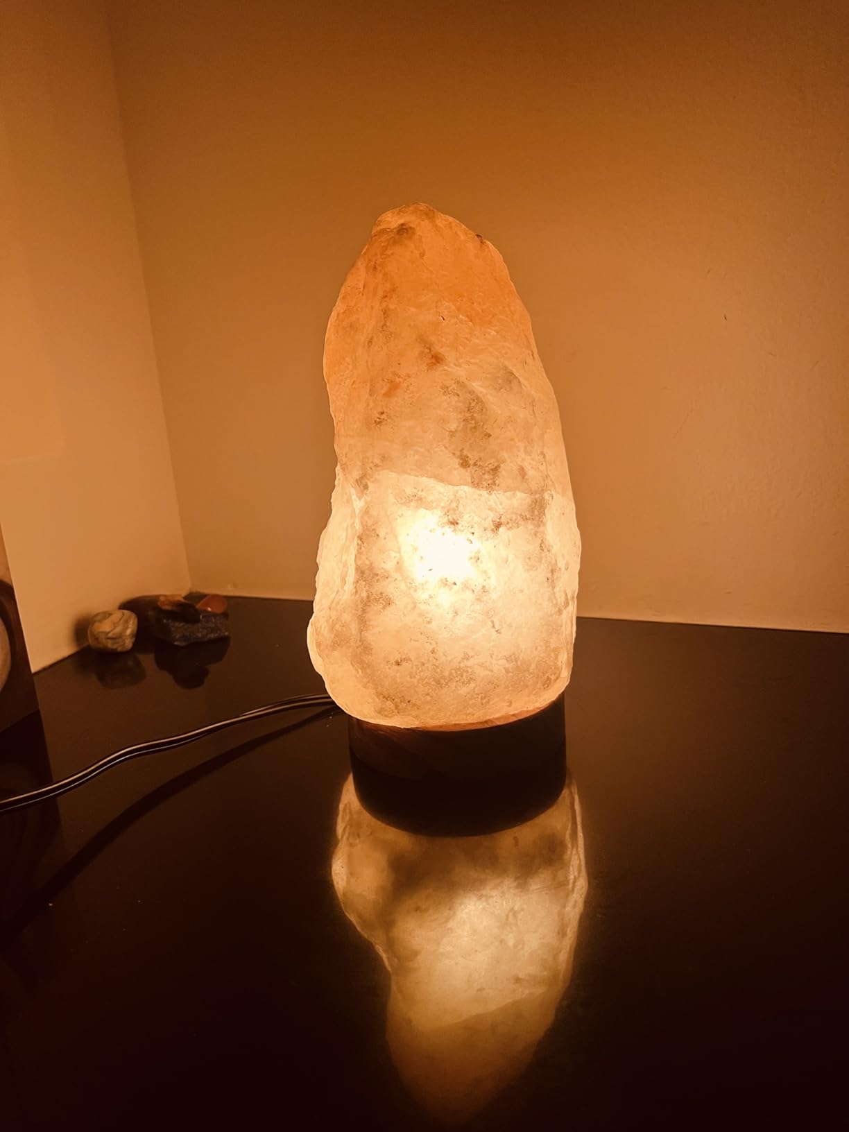 d'aplomb 100% Authentic Natural Himalayan Salt Lamp; Large Hand Carved Natural Chunk Pink Crystal Rock Salt from Himalayan Mountains; Dimmer Cord; 12 lbs customer photo 2