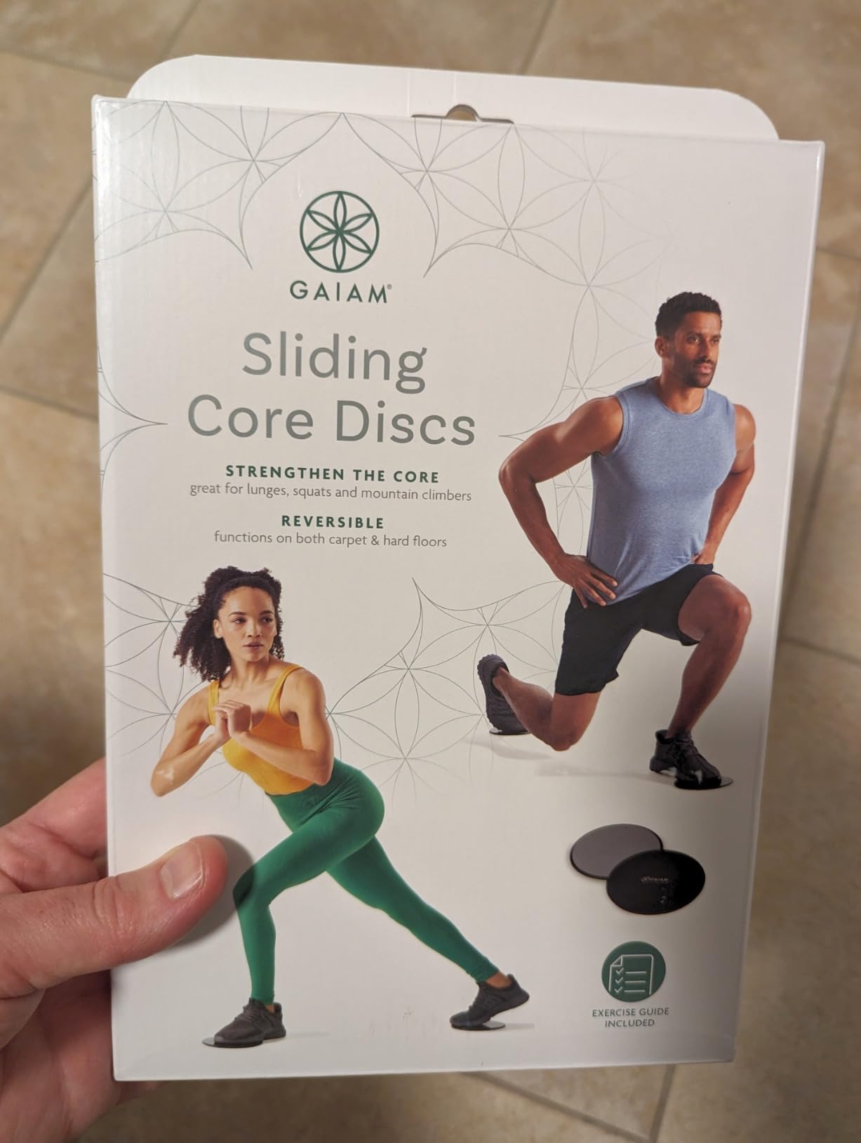 Gaiam Core Sliding Discs - Dual Sided Workout Sliders for Carpet & Hardwood Floor customer photo 2