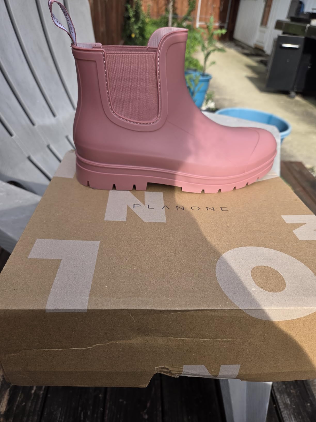 planone Women's Fashion Waterproof Short Chelsea Rain Boots customer photo 1