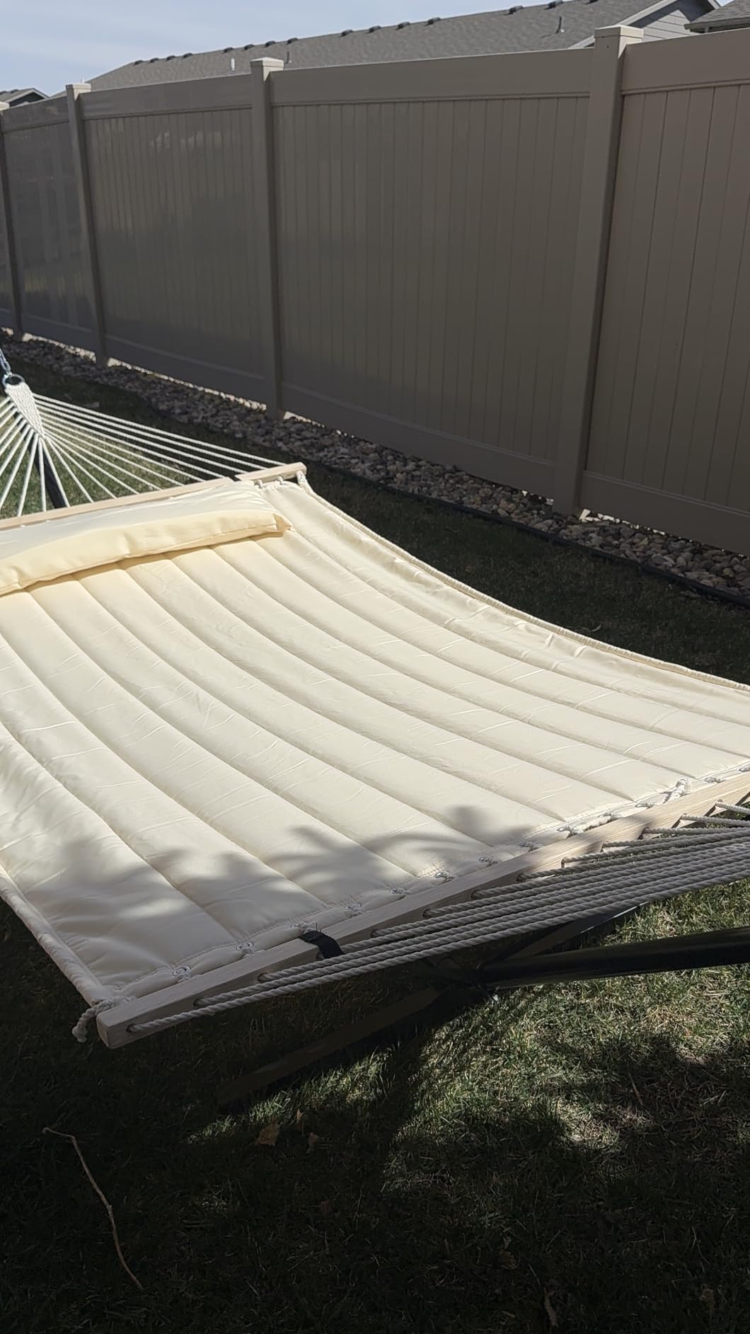 SUNCREAT 2 Person Hammock with Stand, Heavy Duty Portable Hammocks, 475 lbs Capacity, Dark Grey customer photo 2