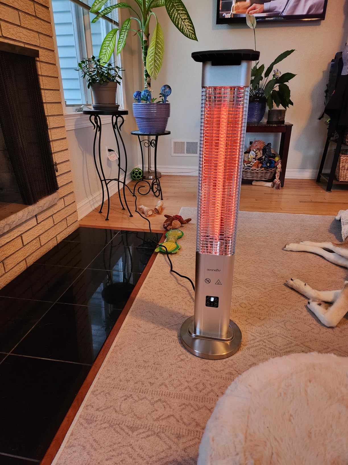 SereneLife Infrared Patio Heater, Electric Patio Heater with Remote Control, 1500W, Indoor/Outdoor Heaters for Patio, Restaurant, Backyard, Garage, Decks, Silver customer photo 2