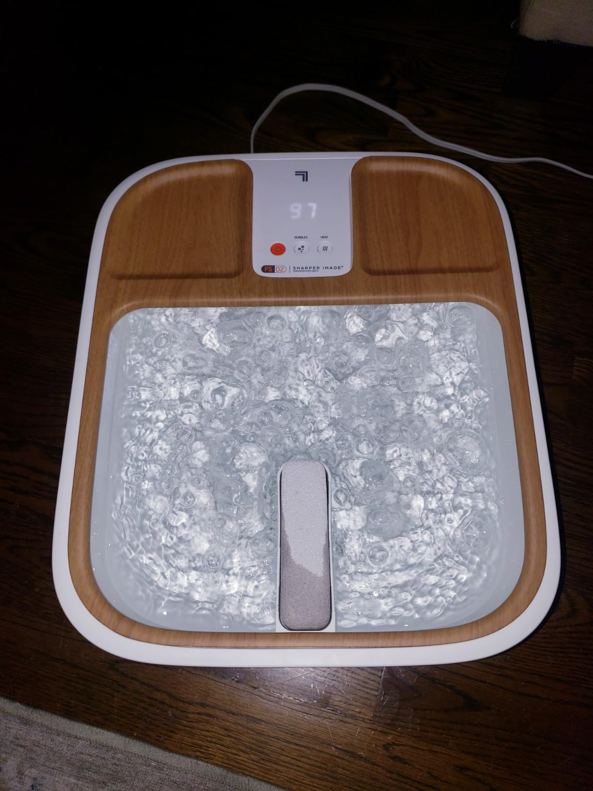Sharper Image Spahaven Heated Foot Bath - Bubble Jets, Massage Rollers, 105F, Pumice Stone Callus Remover, XL Foot Soaking Tub, Feet Scrubber, Home Pedicure Foot Spa customer photo 2