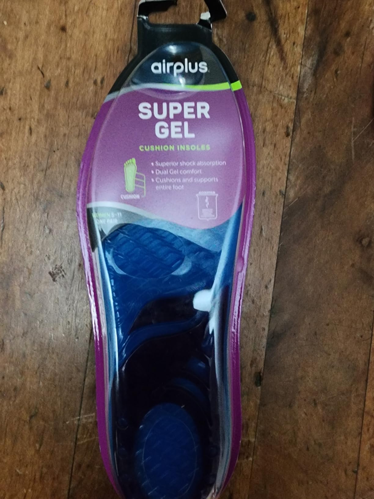 Airplus Super Gel Cushion Insole for Men's Shoe Sizes 8-14 - All-Day Comfort, Shock Absorption, Gel Zones, Full-Length Footbed, Trim-to-Fit for Casual, Athletic, Dress Shoes, and Work Boots customer photo 1