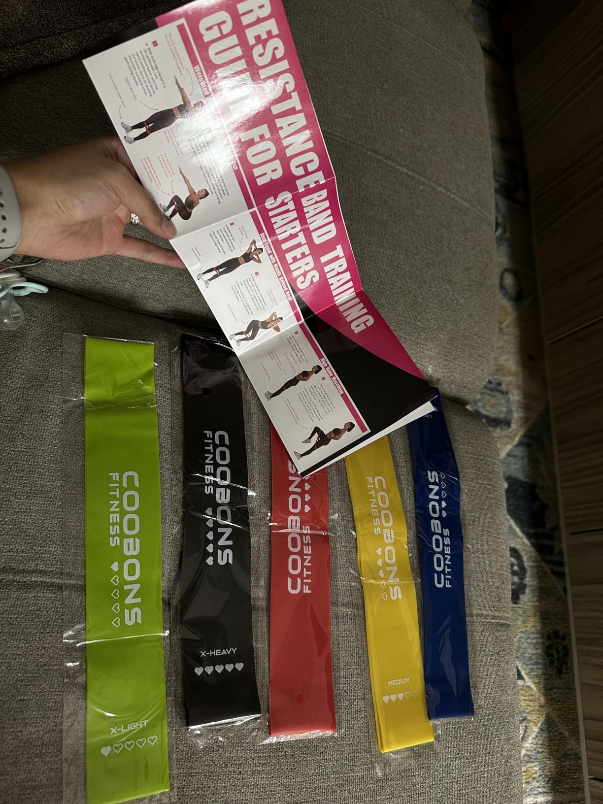 Resistance Bands for Working Out, Exercise Bands Resistance Bands Set with 5 Resistance Levels, Latex Loop Bands for Women Men, Workout Bands for Legs, Glutes, Strength Training, Yoga, Home Gym customer photo 1