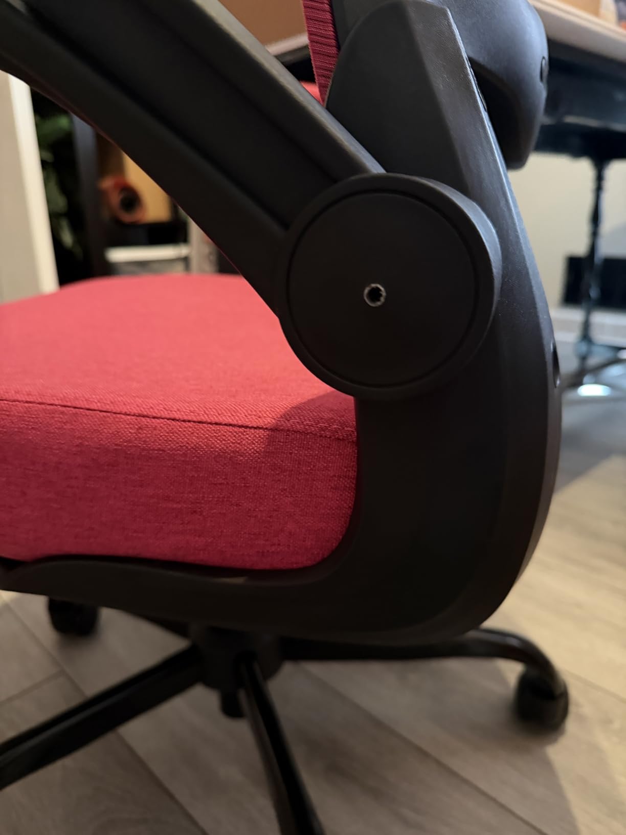 Mimoglad Ergonomic Office Chair - Desk Chair with Flip-up Armrests and 135 Degree Recline, Adjustable Lumbar Support - Space-Saving Task Chair for Business/Team Office & Home (Black, 350lbs) customer photo 2