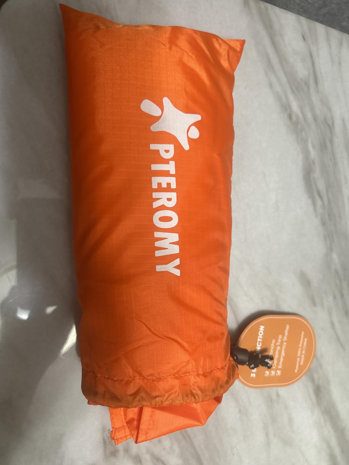 PTEROMY 3-in-1 Hooded Rain Poncho for Adult with Pocket, Waterproof Lightweight Unisex Raincoat for Hiking Camping Emergency customer photo 2