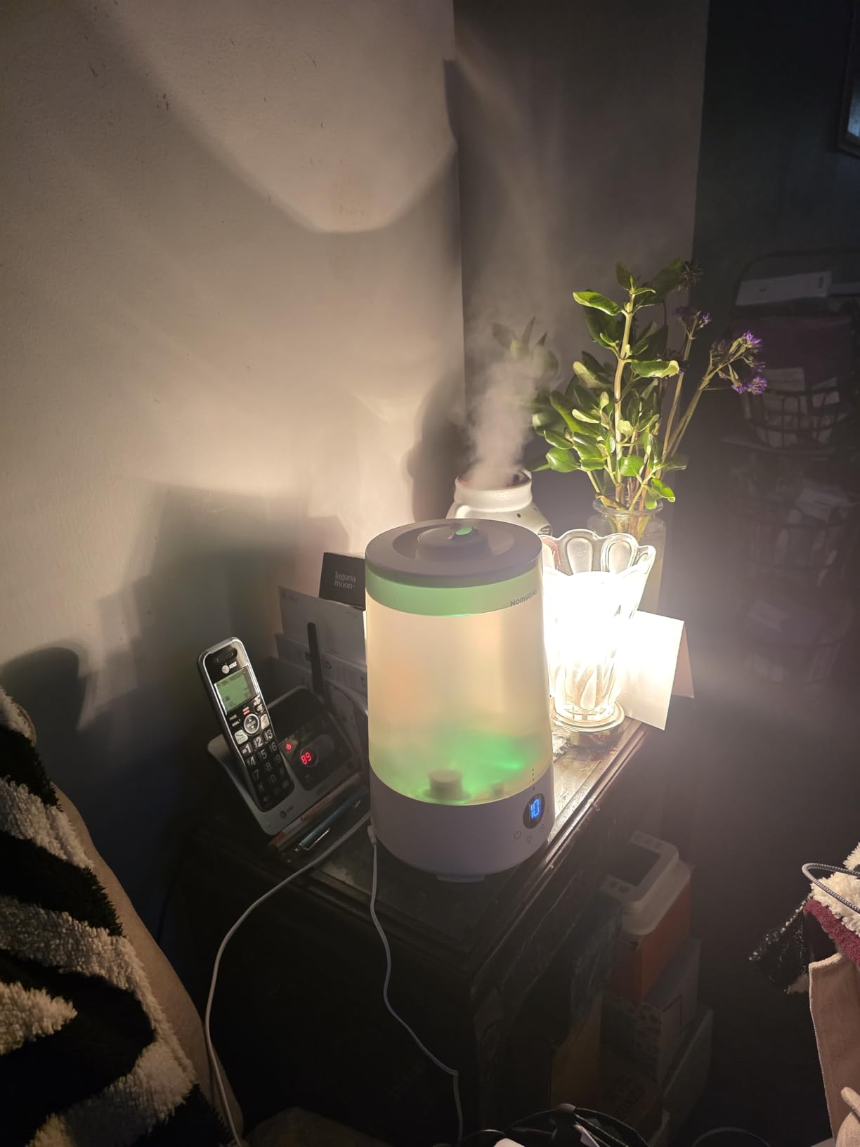 Homvana Humidifiers for Bedroom Home, 3.6 L Cool Mist Top-Fill 34H Super Long Time, Quiet 23dB, Baby Humidifier, Oil Diffuser for Large Room, House, Plant, Nursery, Office, BPA FREE, Ultrasonic (Grey) customer photo 1