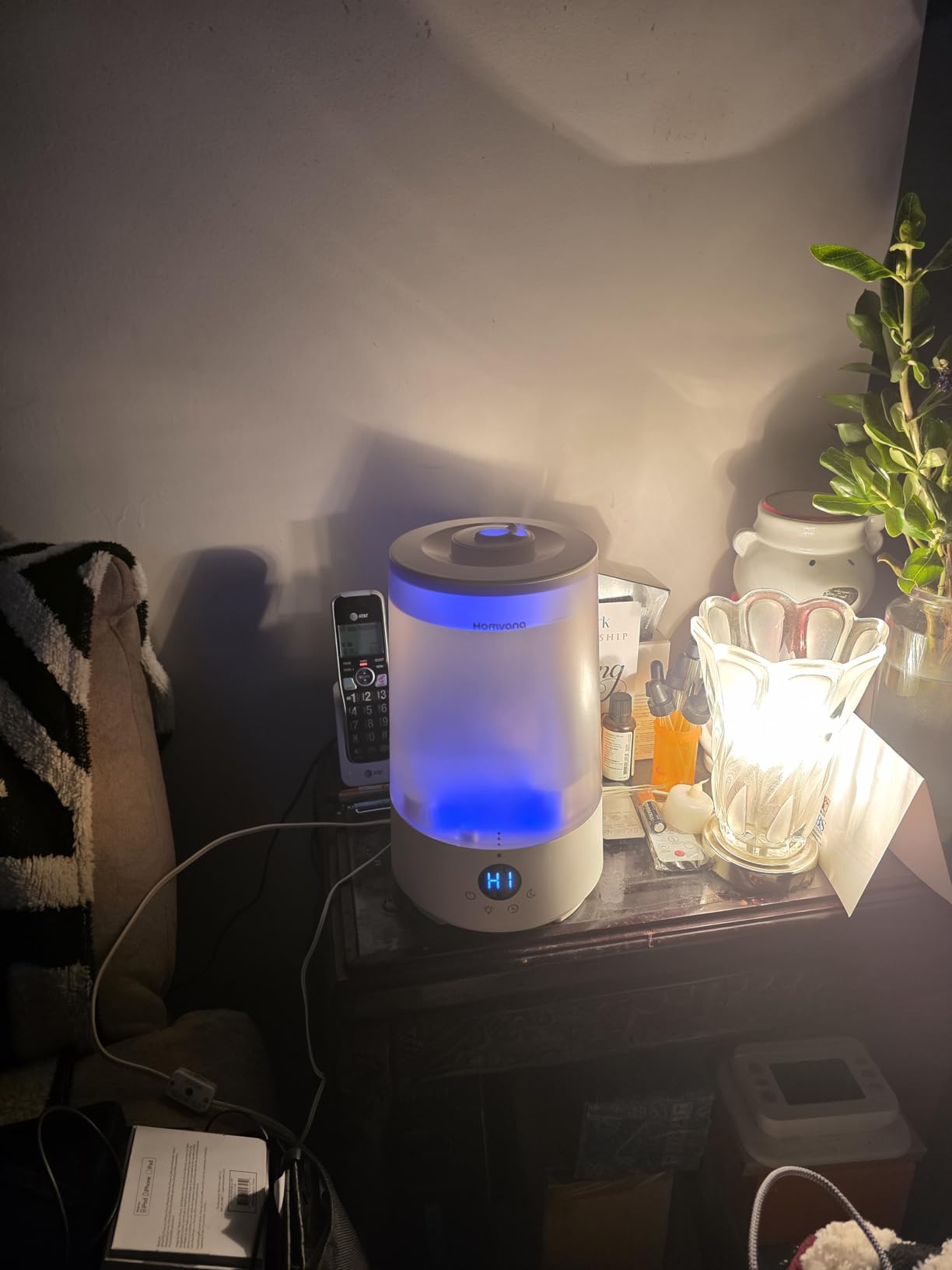 Homvana Humidifiers for Bedroom Home, 3.6 L Cool Mist Top-Fill 34H Super Long Time, Quiet 23dB, Baby Humidifier, Oil Diffuser for Large Room, House, Plant, Nursery, Office, BPA FREE, Ultrasonic (Grey) customer photo 2