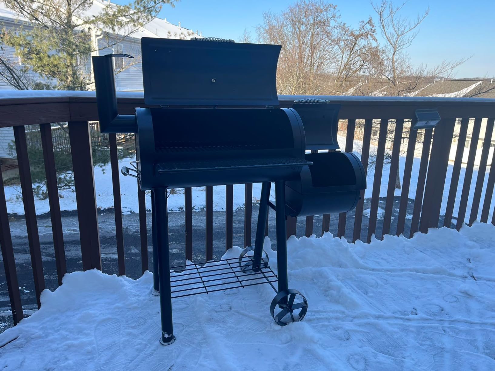 MFSTUDIO Heavy Duty Charcoal Wood Offset Outdoor Smoker Grill, Charcoal Grill with Smoker Combo for BBQ Grilling, 512 SQ.IN. customer photo 2