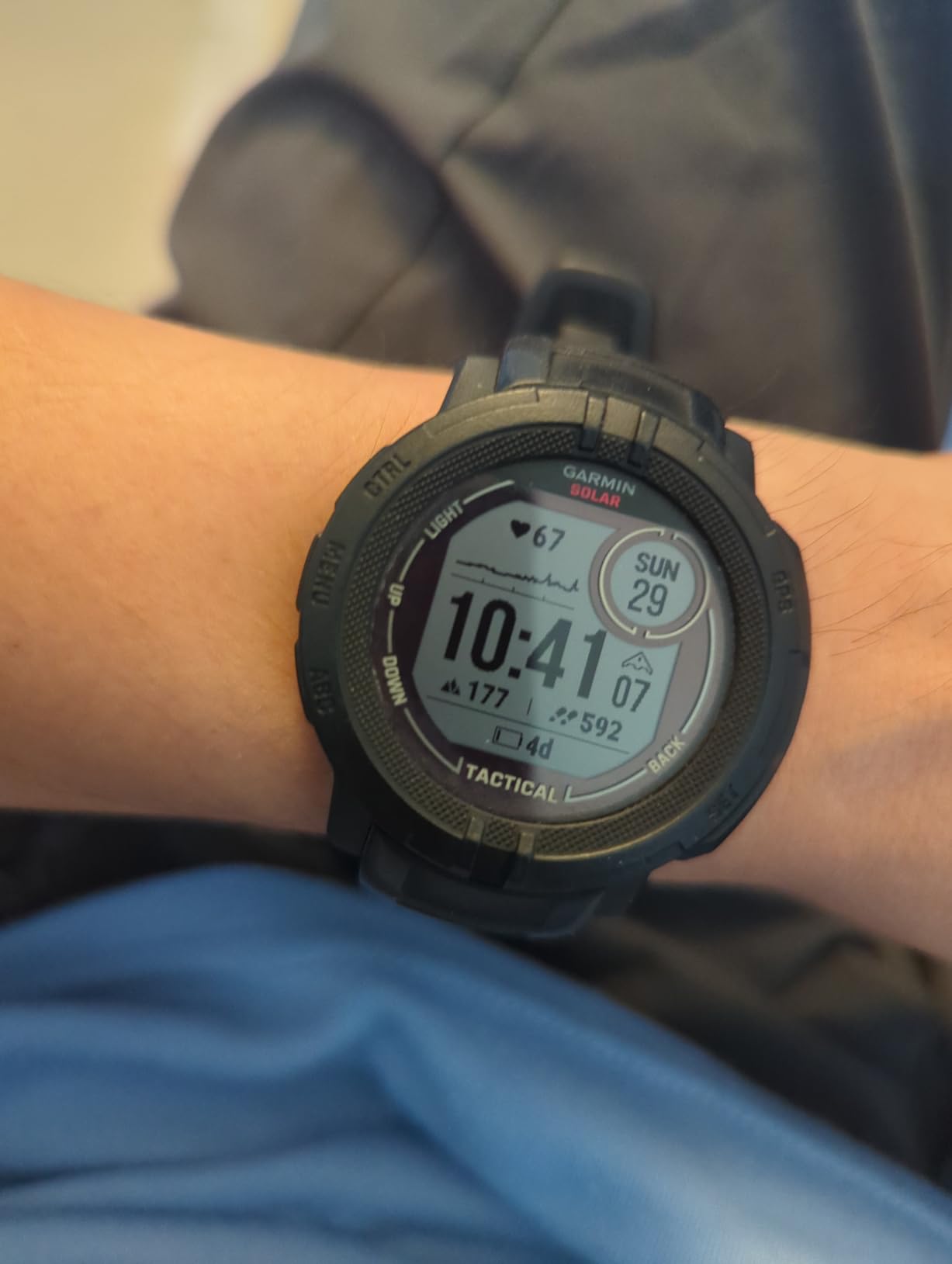 Garmin Instinct 2 Solar, Tactical-Edition, Rugged Outdoor Watch with GPS, with Solar Charging Capabilities, Multi-GNSS Support, Tracback Routing, Black customer photo 1