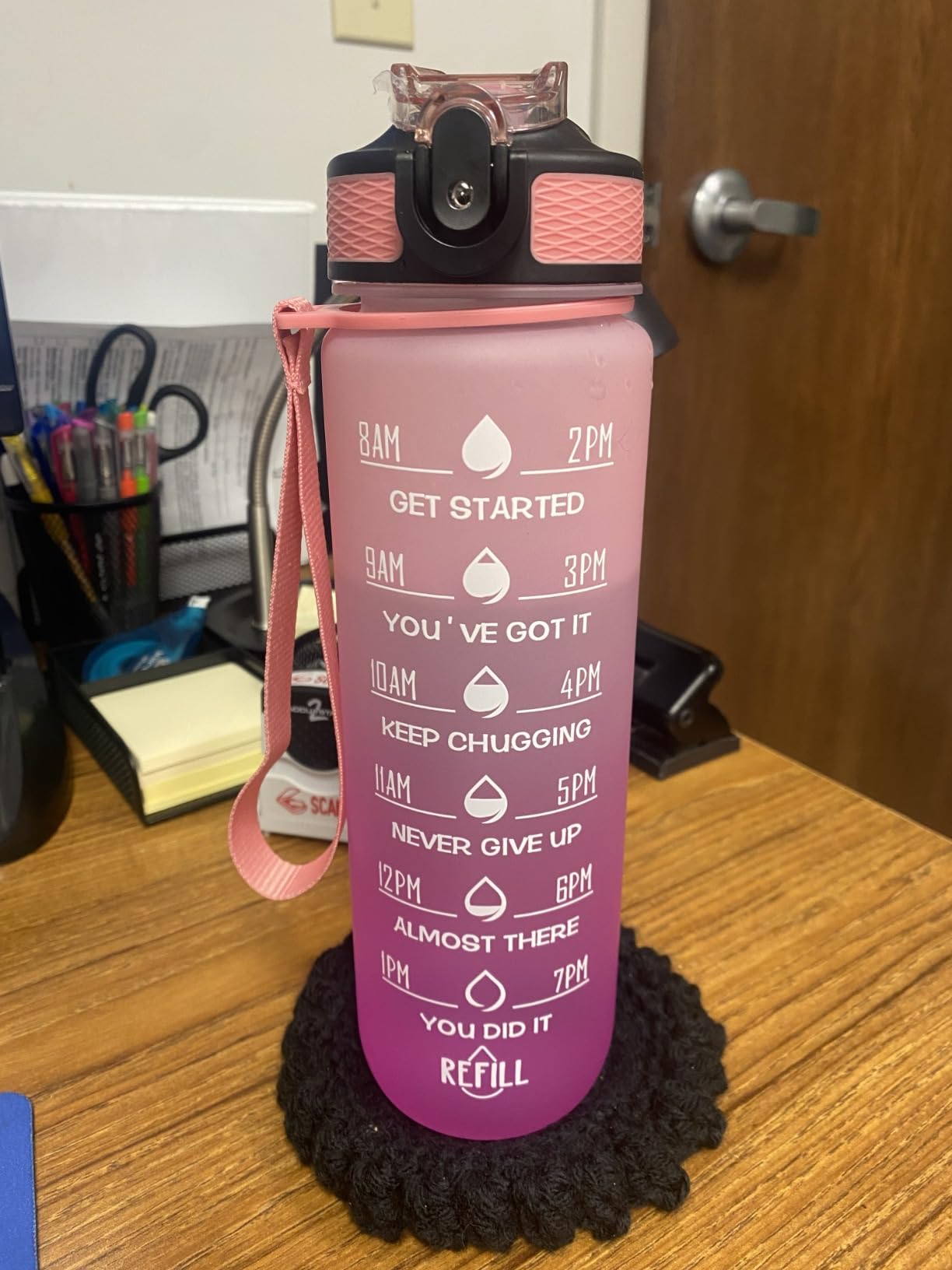 Hyeta 32 oz Water Bottles with Times to Drink and Straw, Motivational Water Bottle with Time Marker, Leakproof, Drinking Sports Water Bottle for Fitness, Gym and Outdoor customer photo 2