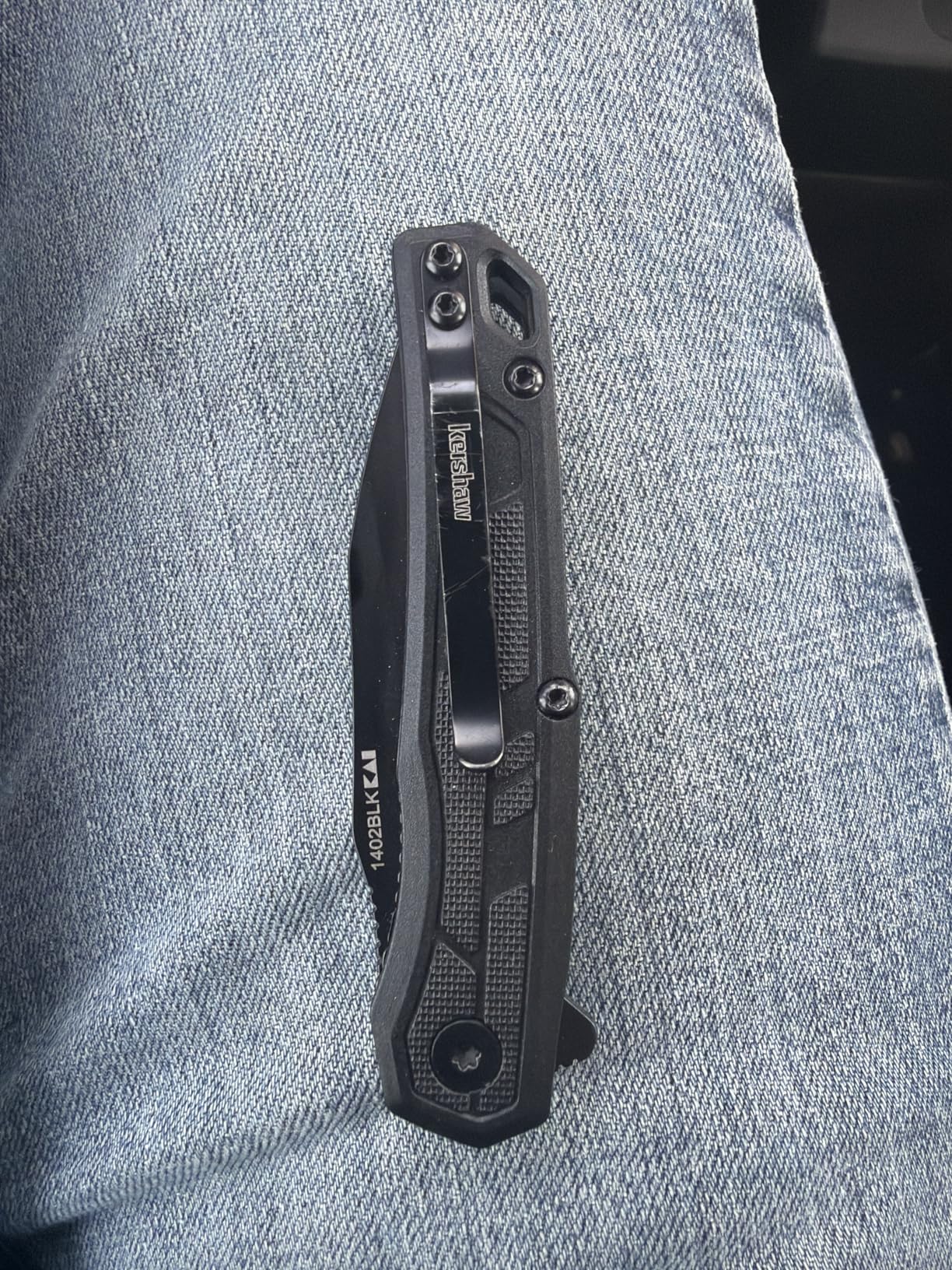 Kershaw Appa Pocket Knife, All-Black, 2.75 Inch Steel Reverse Tanto Blade, EDC with Assisted Opening, Reversible Pocketclip, Everyday Carry Pocket Knife for Men and Women customer photo 2