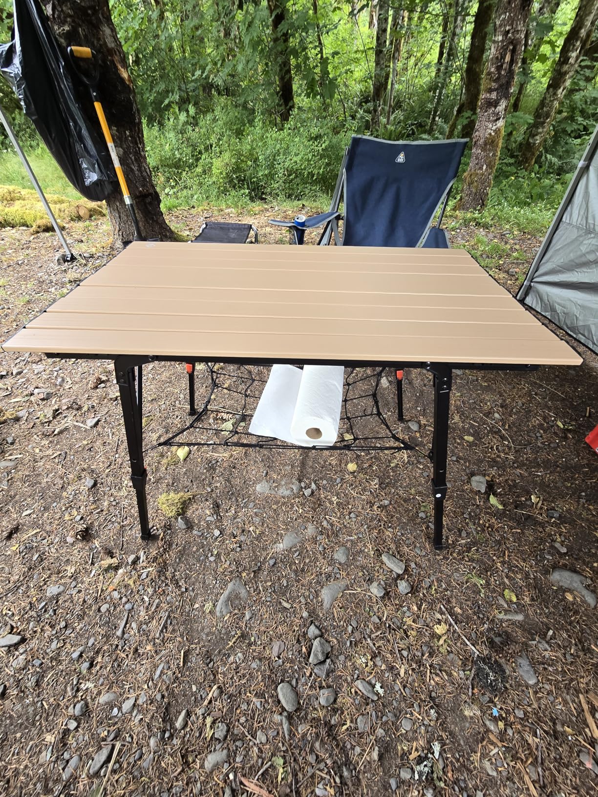 VILLEY Portable Camping Table with Adjustable Legs, Lightweight Aluminum Folding Beach Table with Carrying Bag for Outdoor Cooking, Picnic, Beach, Backyards, BBQ and Party - Green customer photo 2