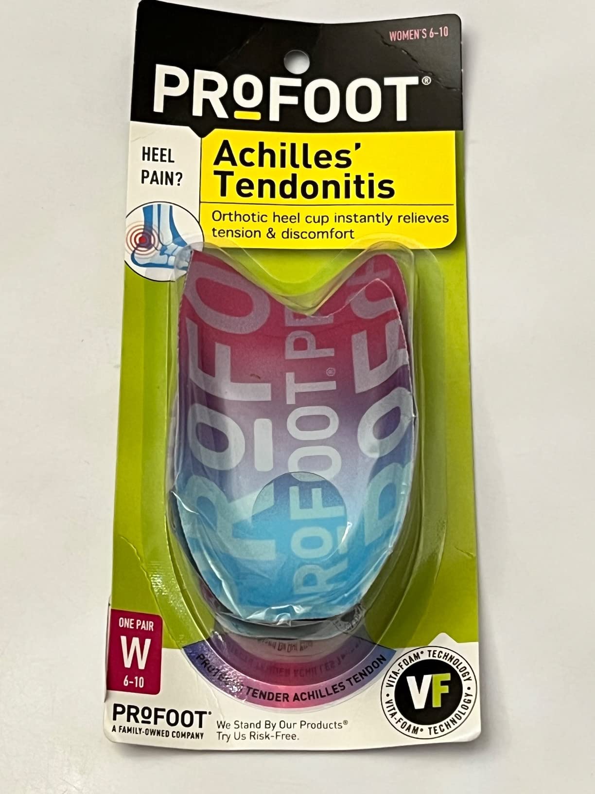 PROFOOT Achilles Tendonitis Orthotic Heel Cup for Women (Sizes 6-10) - Pain Relief Shoe Inserts for Heel Support & Alignment - 1 Pair customer photo 1