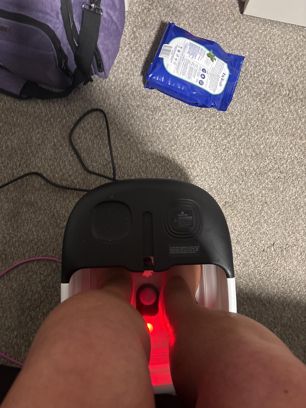 Medical King Foot Spa with Heat and Massage and Jets, Collapsible Massager with Remote Control, Pumice Stone, Bubbles and Vibration customer photo 2