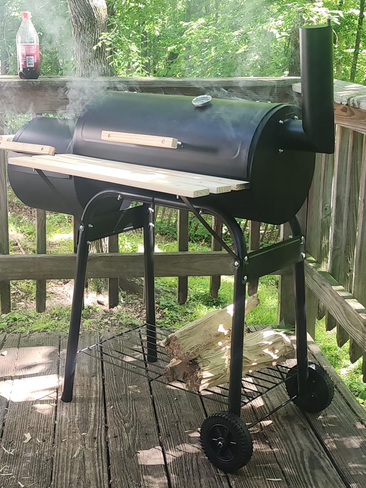 Outvita BBQ Charcoal Grill, Outdoor Patio Barbecue Cooker with Offset Smoker, Wheels and Tray customer photo 1