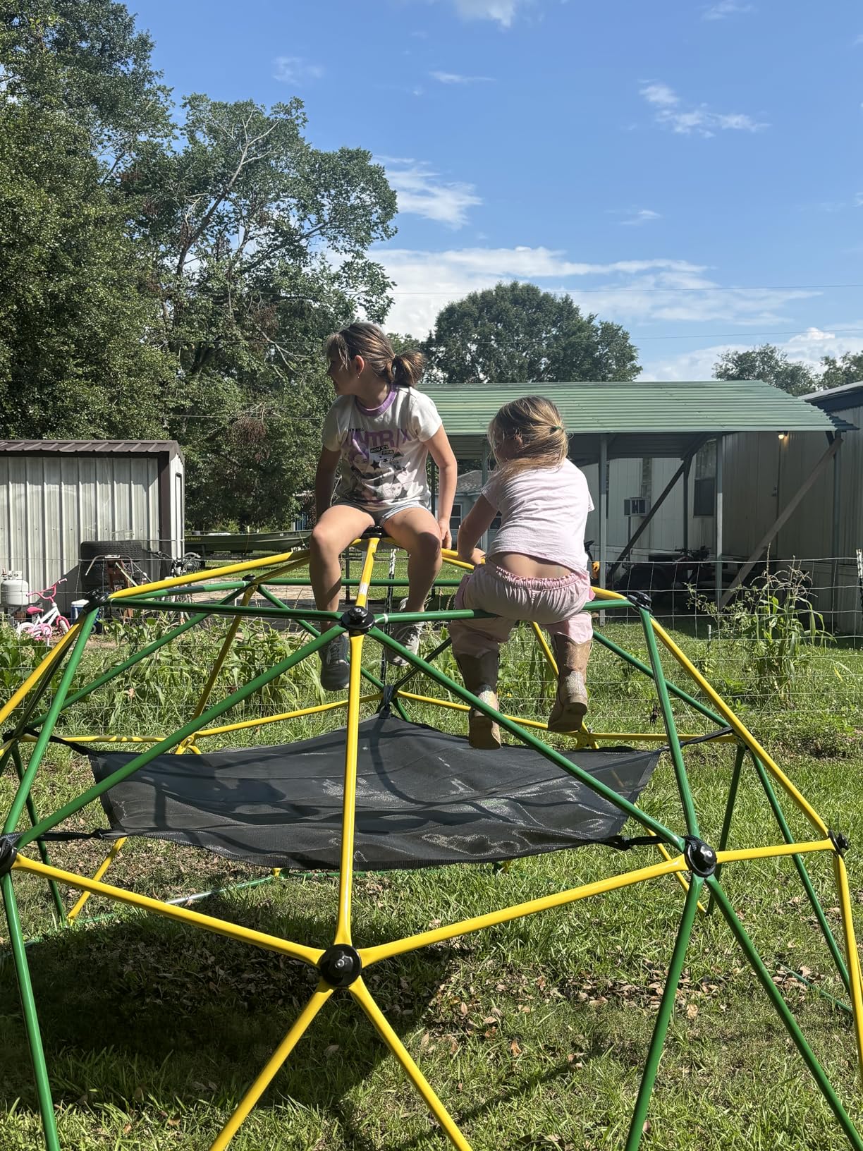 GIKPAL Climbing Dome, Upgraded 6FT Geometric Dome Climber with Climbing Grip for Kids Indoor Outdoor Play Equipment, Supports 600LBS Jungle Gym Playground Backyard Play Centre, Easy Assembly customer photo 2