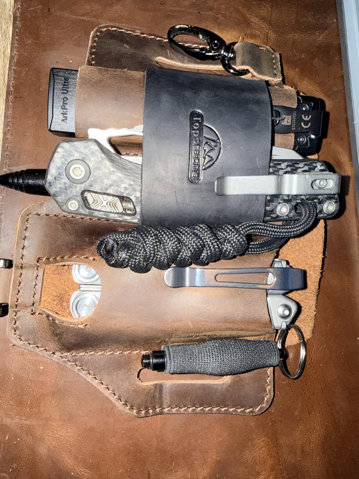 Topstache Leather Multitool Sheath, EDC Belt Organizer for Work and Daily Use, Leatherman Sheath, EDC Pocket Organizer for Flashlight and Multitool, Darkbrown customer photo 1