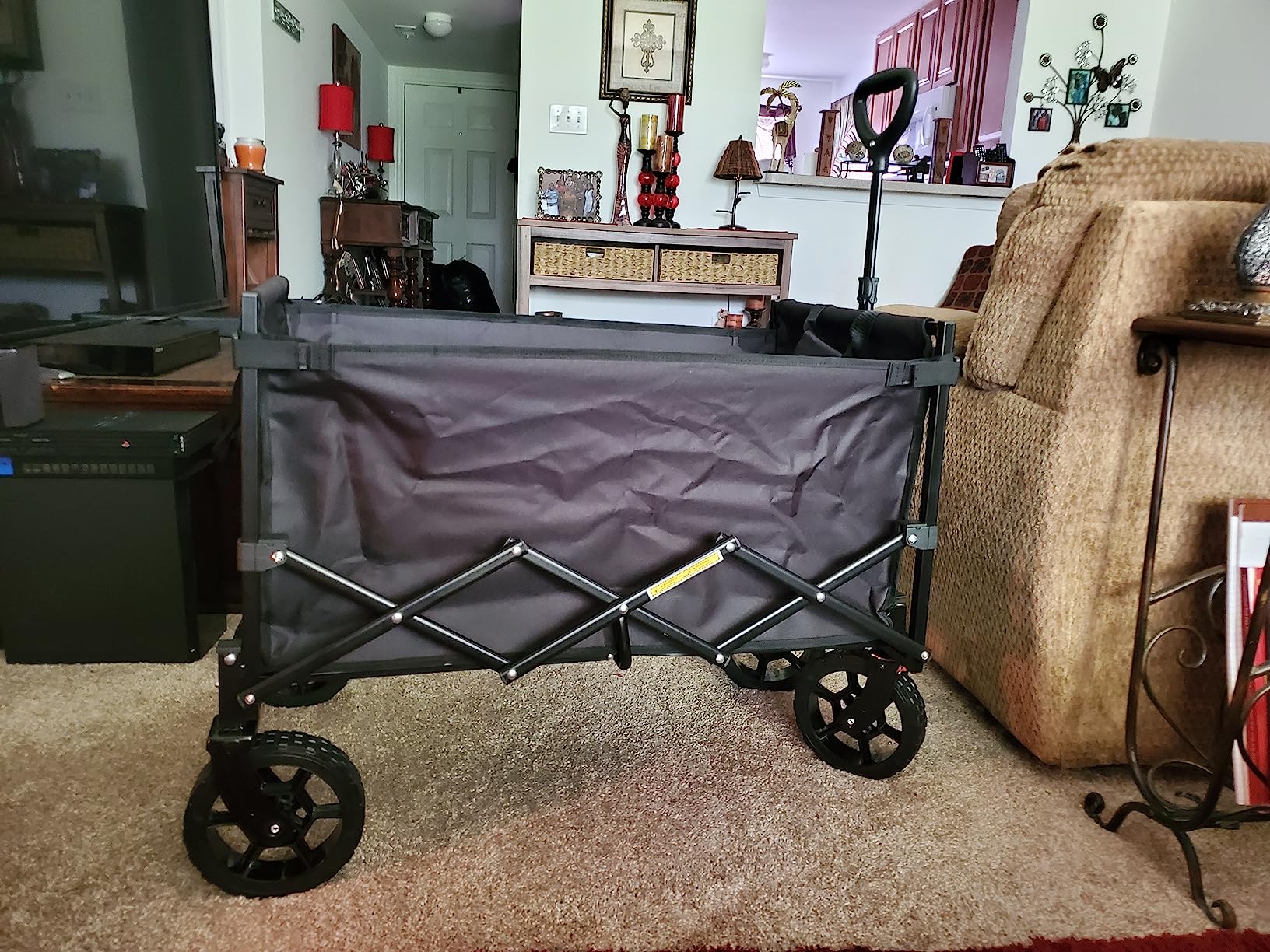 Navatiee 165L Collapsible Folding Wagon, Large Foldable Wagon with Silent All-Terrain Wheels, 330Lbs Heavy Duty Utility Grocery Cart for Camping Shopping Outdoor, Black customer photo 2