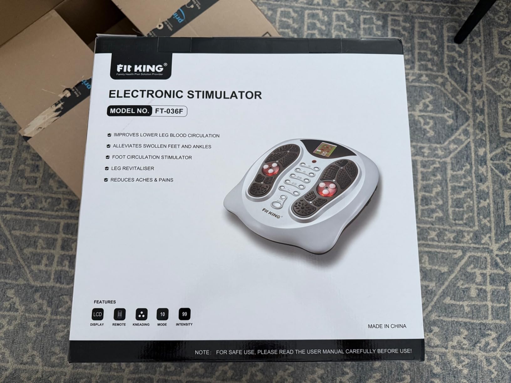 FIT KING Neuropathy Pain Relief for Feet Massager, EMS Foot Massager for Neuropathy with TENS Pads, Foot Circulation Stimulator for Plantar Fasciitis, Diabetes Feet Pain Relief customer photo 2