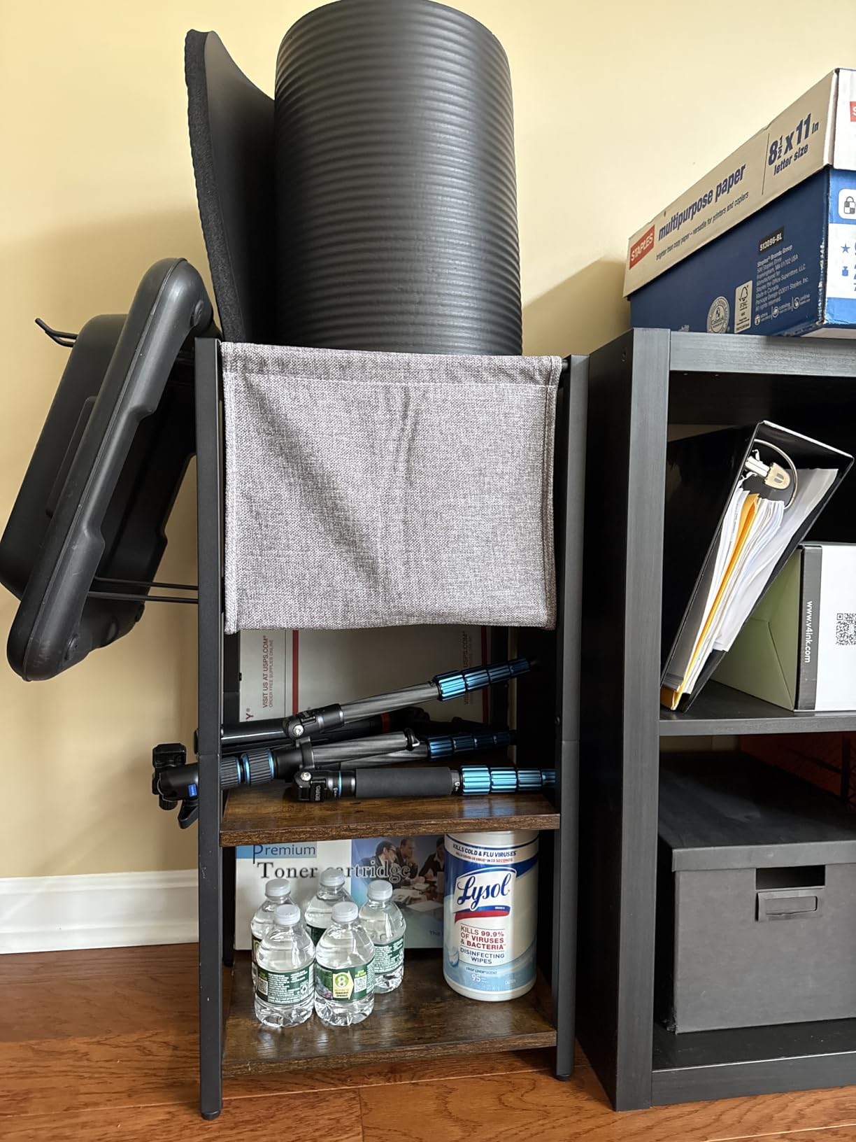 Yoga Mat Storage Rack Home Gym Equipment Workout Equipment Organizer Yoga Mat Holder for Dumbbell,Kettlebell and More Gym Accessories Gym Essentials Women Men Fitness Exercise Equipment Organization customer photo 2