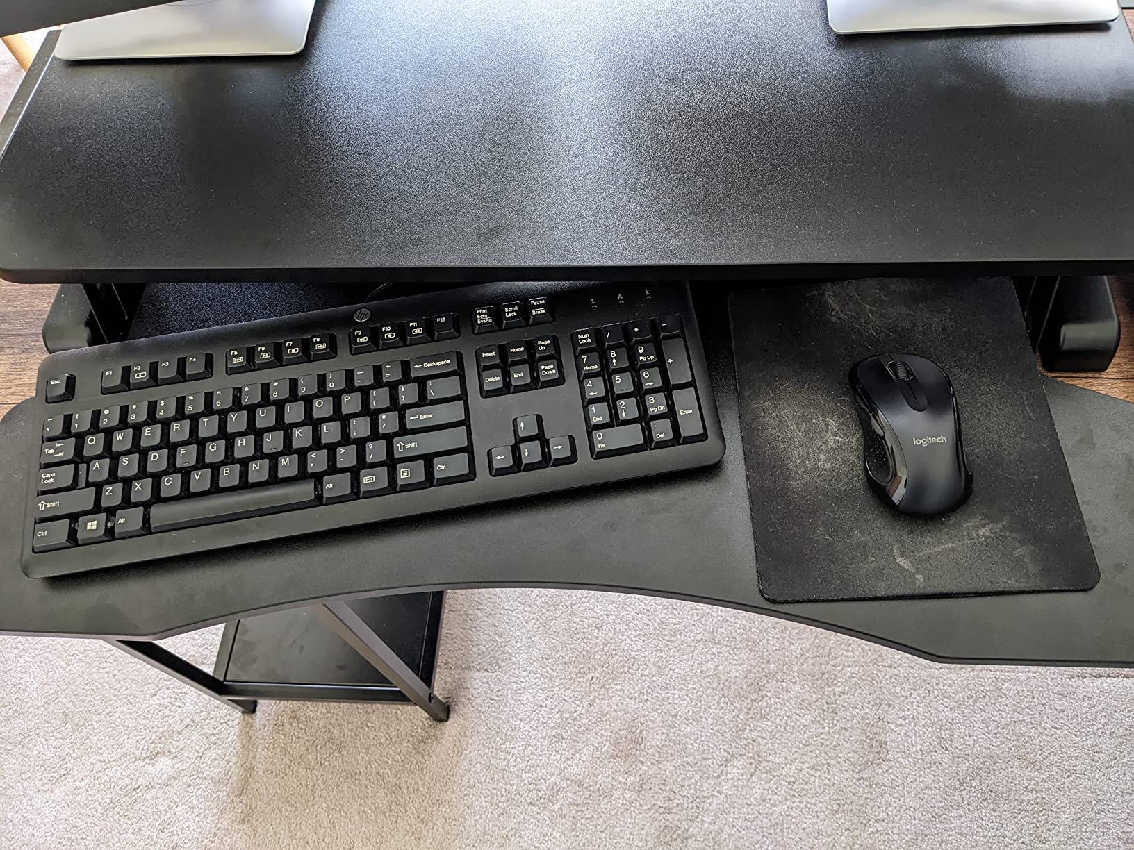 VIVO 36 inch Desk Converter, K Series, Height Adjustable Sit to Stand Riser, Dual Monitor and Laptop Workstation with Wide Keyboard Tray, Black, DESK-V036KB customer photo 2