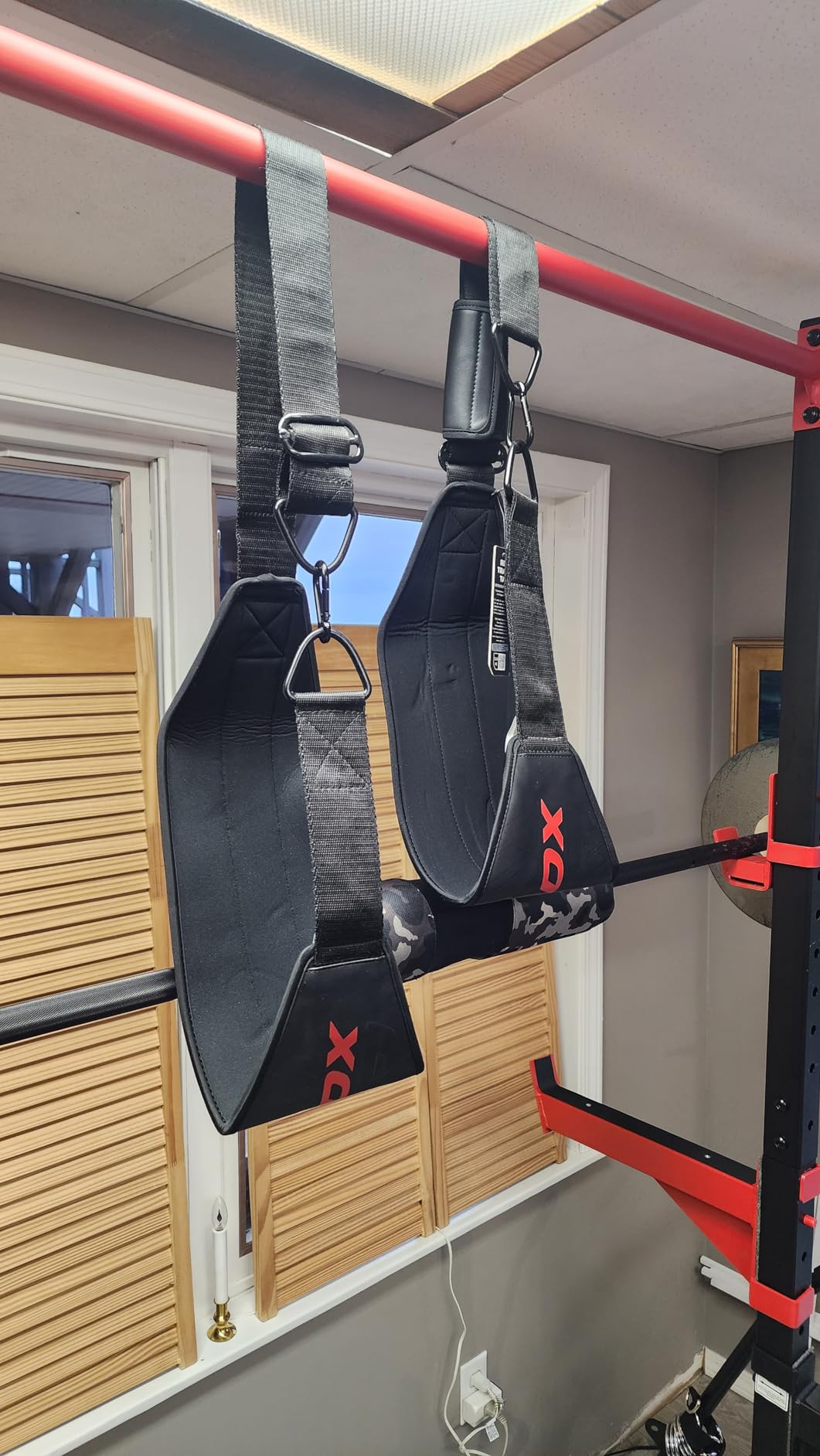 RDX AB Straps for Pull Up Bar Hanging (Pair), Maya Hide Leather, Abdominal Muscle Building Padded Arm Support Slings with D-Ring Strap, Leg Raise Exercise Fitness Workout Strength Training, Men Women customer photo 1
