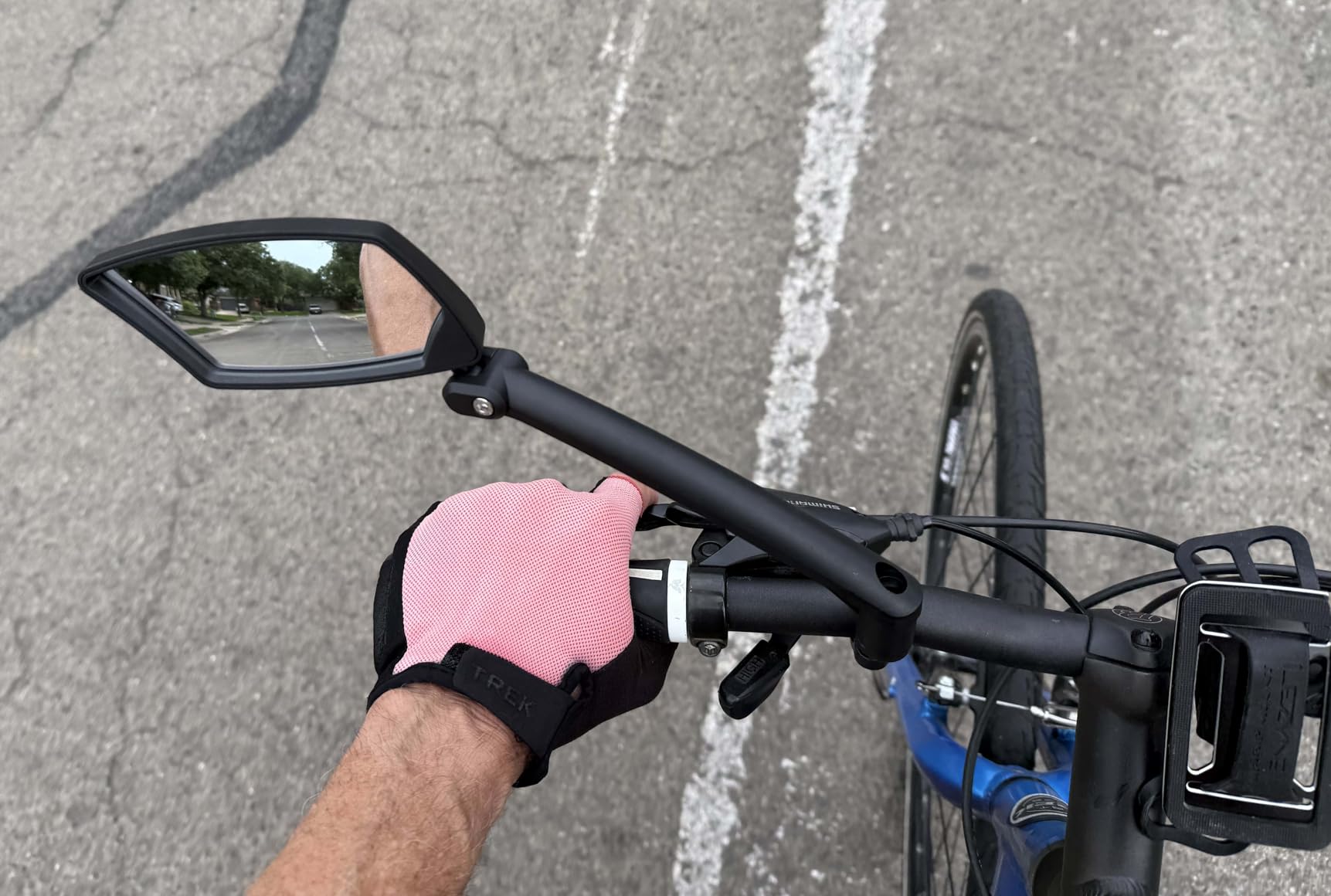 BriskMore Handlebar Bike Mirror - Crystal Clear HD Glass, 360 Degree Adjustable & Foldable Mirror for Safe Riding, Wide Angle Rearview for E-Bikes, Mountain Bikes & Scooters, Bicycle Mirror customer photo 2