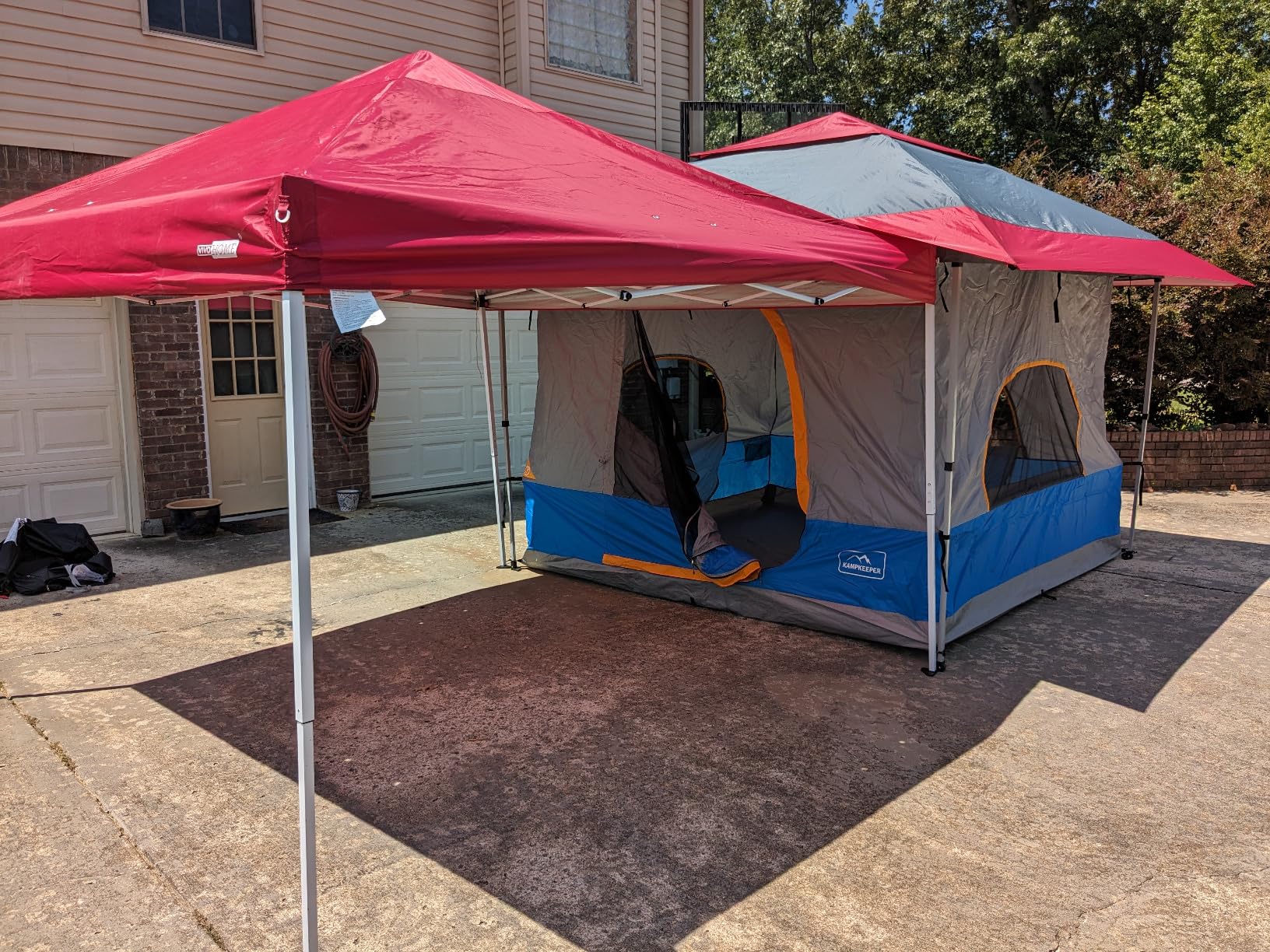 KAMPKEEPER Camping Inner Tent for Pop Up Canopy, Converts 10'x10' Straight Leg Canopy into Camping Tent-Fully Vented Roof(Top & Frame NOT Included) (Black, Classic) customer photo 2